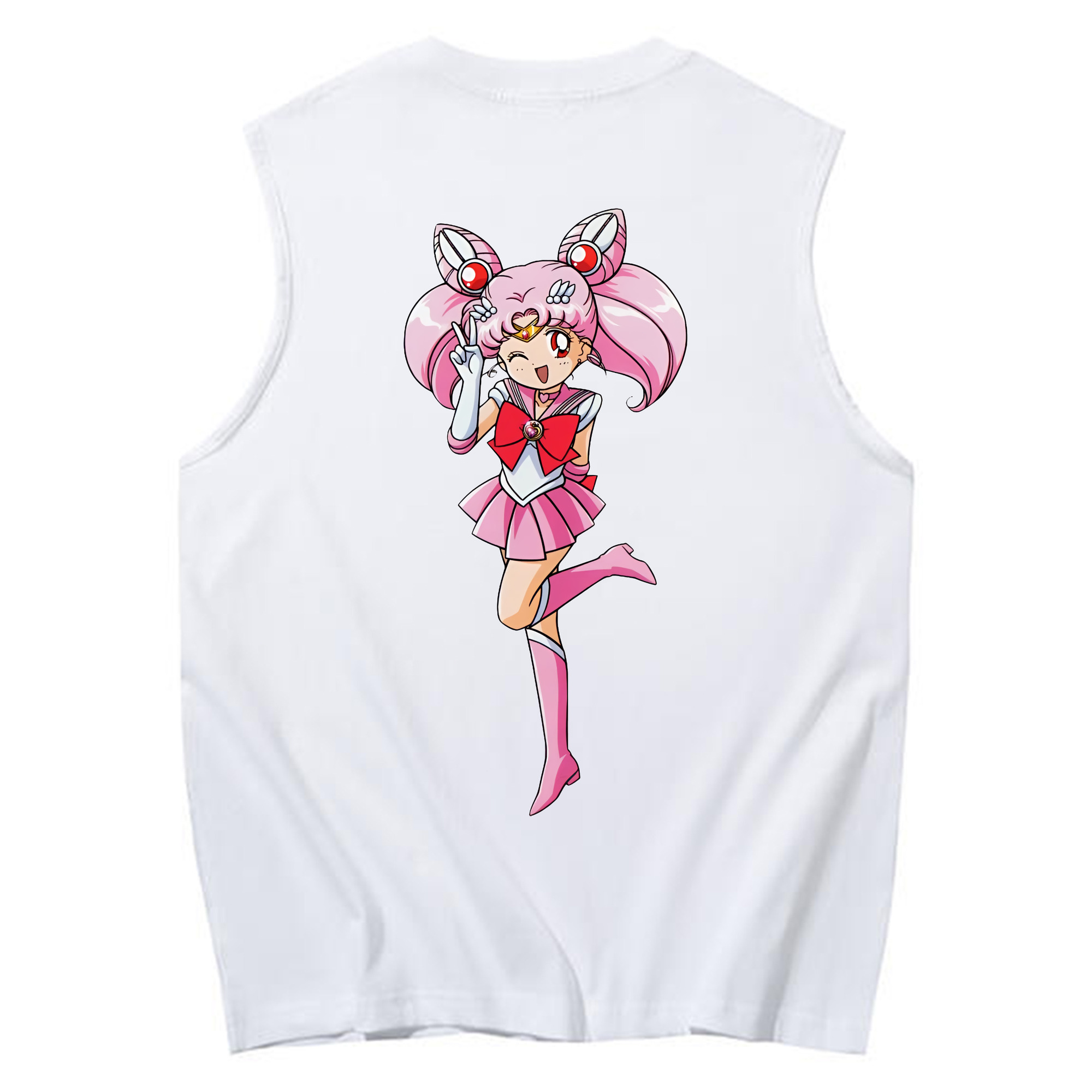 （画像用） 美少女戦士セーラームーン ちびうさ Sailor Moon Chibiusa Tsukino Usagi Small Lady Serenity コットン100％タンクトップ（背面プリント）
