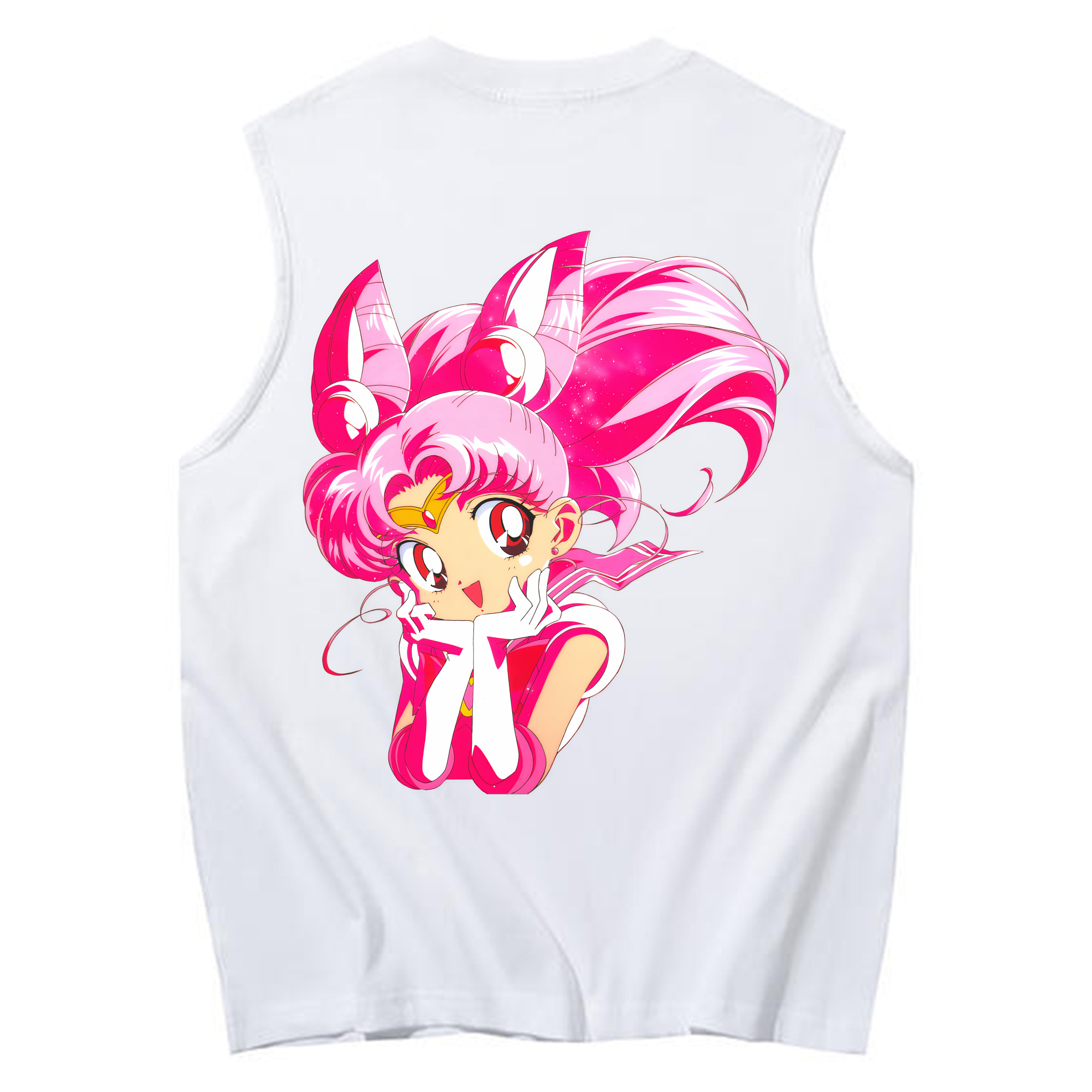 （画像用） 美少女戦士セーラームーン ちびうさ Sailor Moon Chibiusa Tsukino Usagi Small Lady Serenity コットン100％タンクトップ（背面プリント）