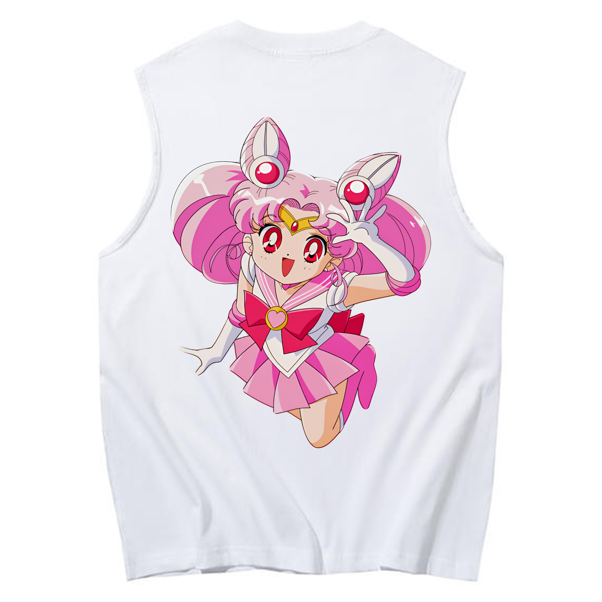 （画像用） 美少女戦士セーラームーン ちびうさ Sailor Moon Chibiusa Tsukino Usagi Small Lady Serenity コットン100％タンクトップ（背面プリント）
