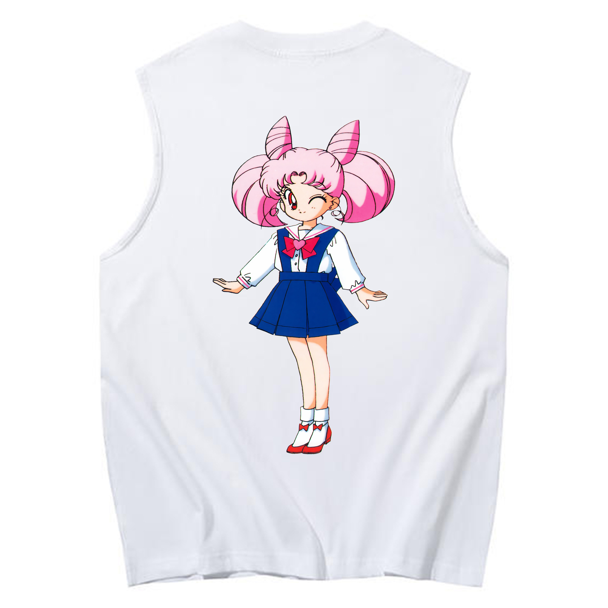 （画像用） 美少女戦士セーラームーン ちびうさ Sailor Moon Chibiusa Tsukino Usagi Small Lady Serenity コットン100％タンクトップ（背面プリント）