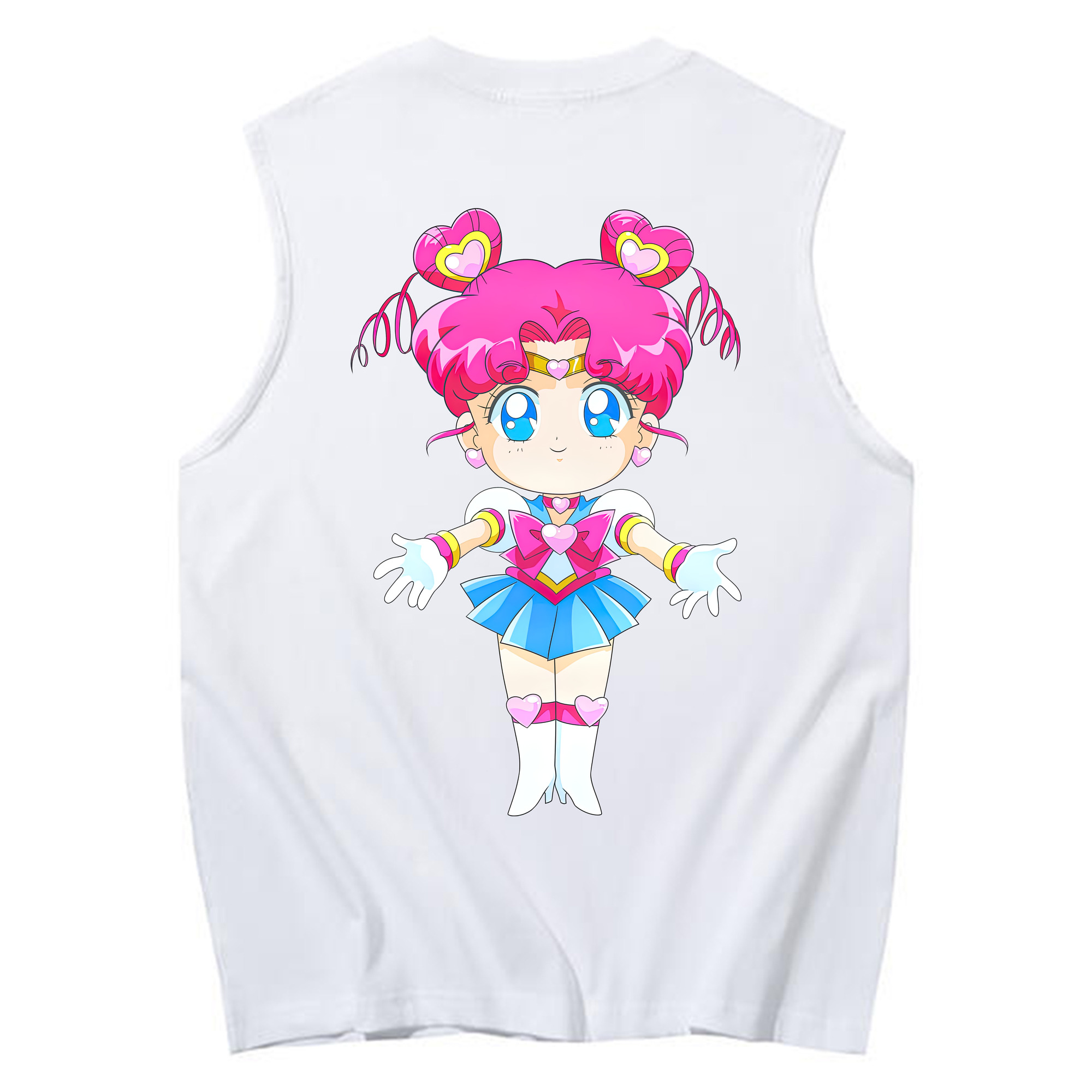 （画像用） 美少女戦士セーラームーン ちびうさ Sailor Moon Chibiusa Tsukino Usagi Small Lady Serenity コットン100％タンクトップ（背面プリント）
