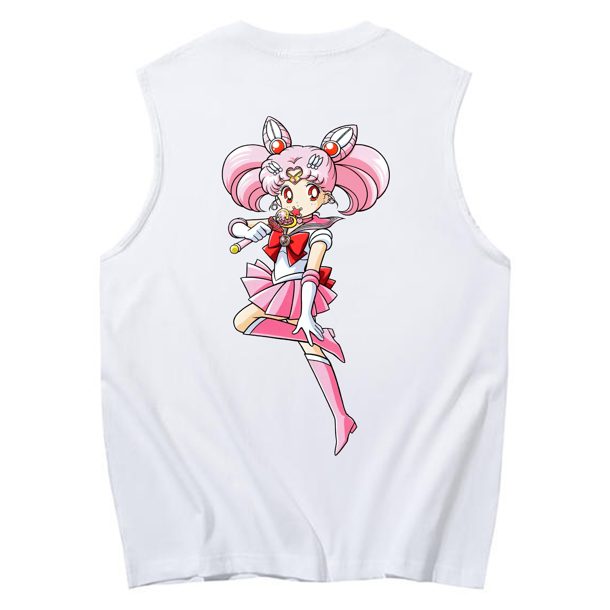 （画像用） 美少女戦士セーラームーン ちびうさ Sailor Moon Chibiusa Tsukino Usagi Small Lady Serenity コットン100％タンクトップ（背面プリント）