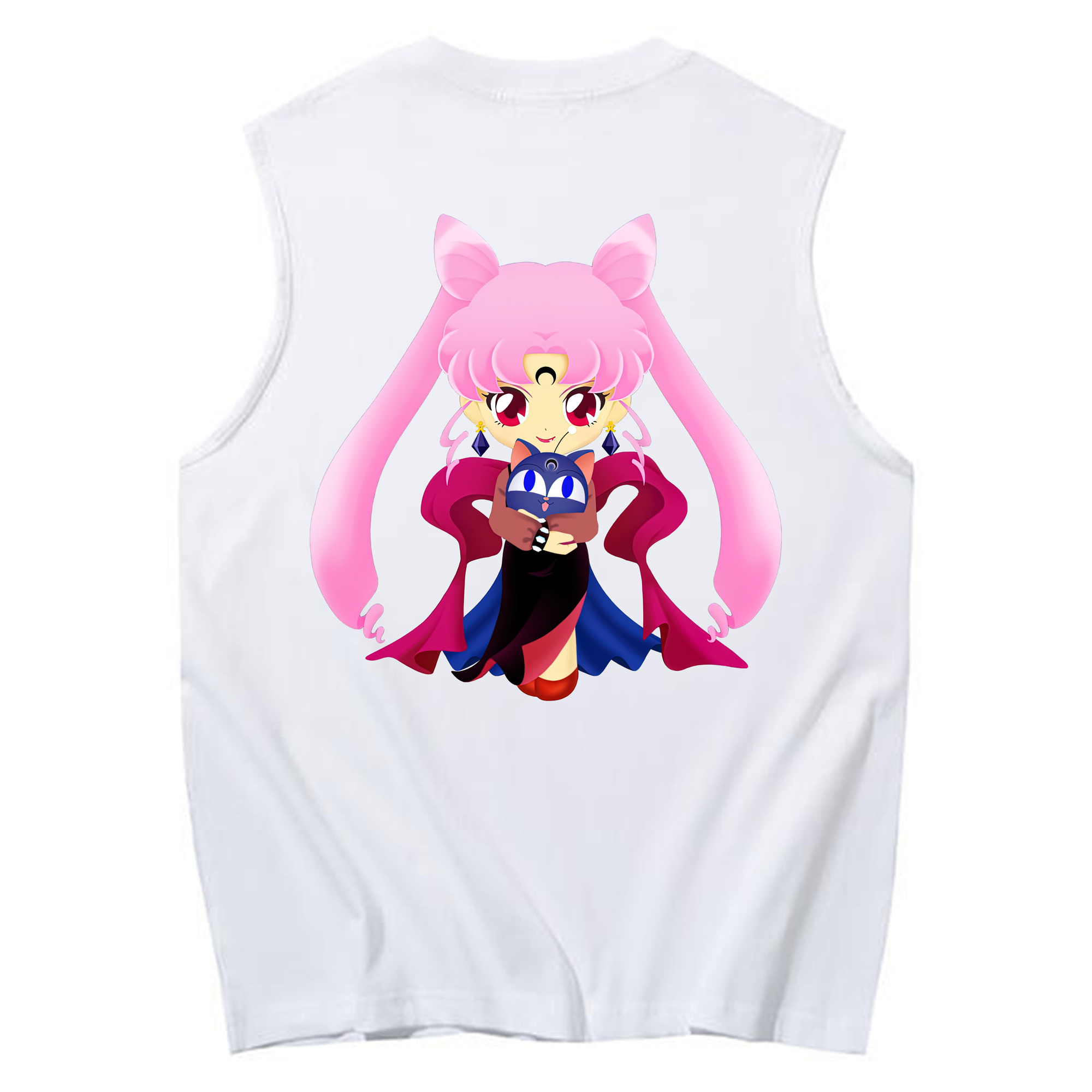 （画像用） 美少女戦士セーラームーン ちびうさ Sailor Moon Chibiusa Tsukino Usagi Small Lady Serenity コットン100％タンクトップ（背面プリント）