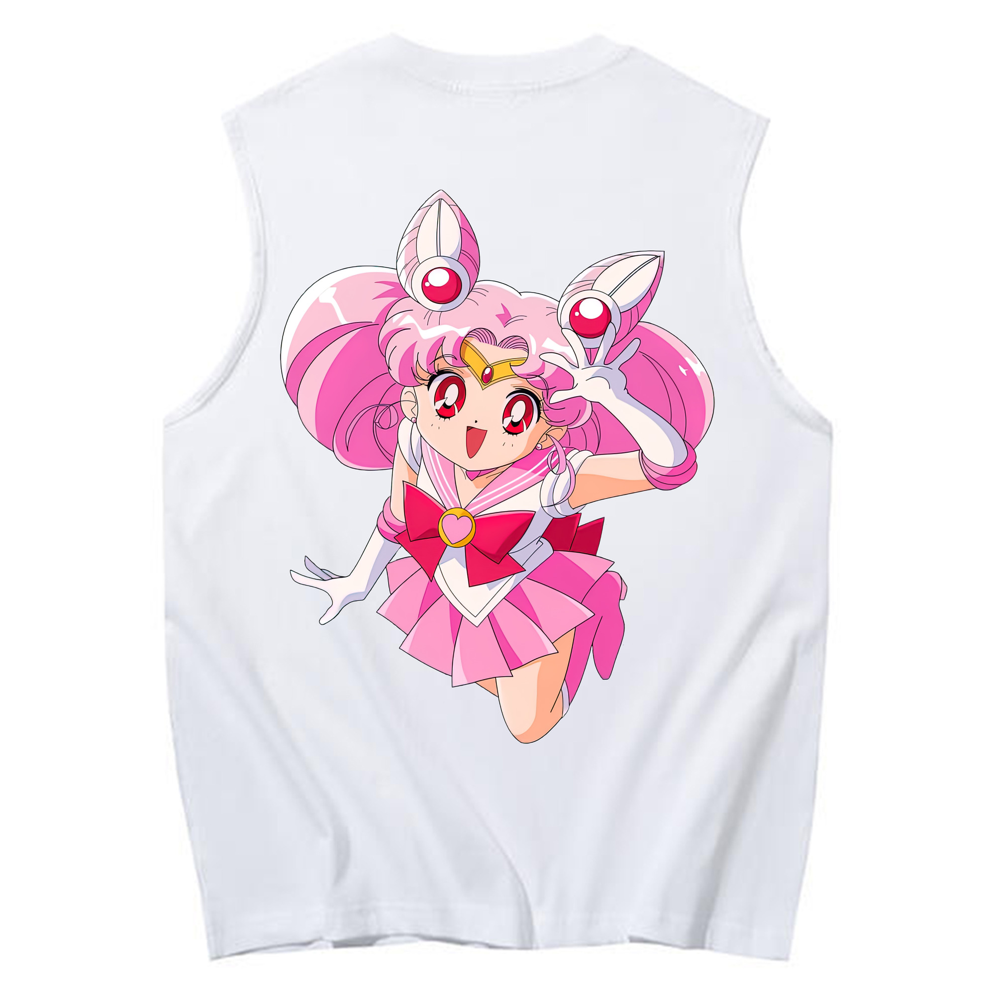 （画像用） 美少女戦士セーラームーン ちびうさ Sailor Moon Chibiusa Tsukino Usagi Small Lady Serenity コットン100％タンクトップ（背面プリント）