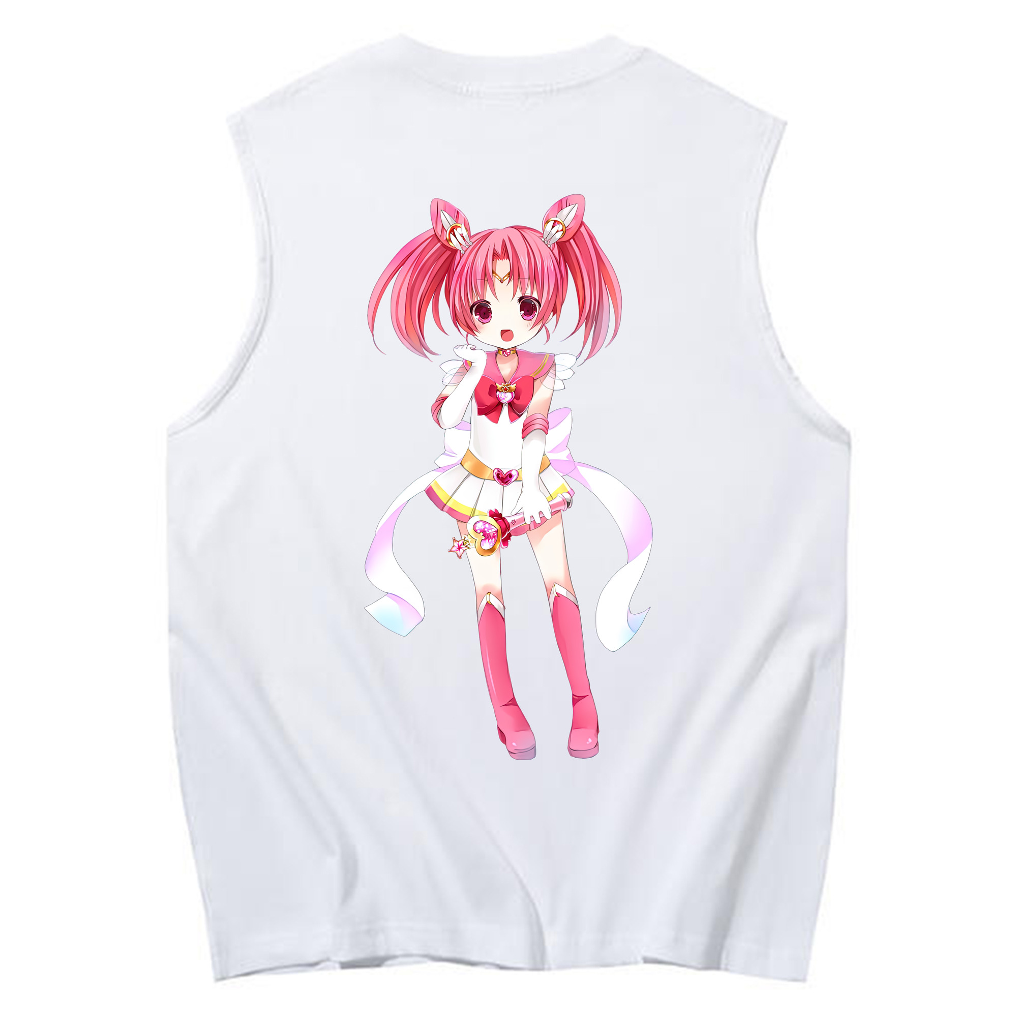 （画像用） 美少女戦士セーラームーン ちびうさ Sailor Moon Chibiusa Tsukino Usagi Small Lady Serenity コットン100％タンクトップ（背面プリント）