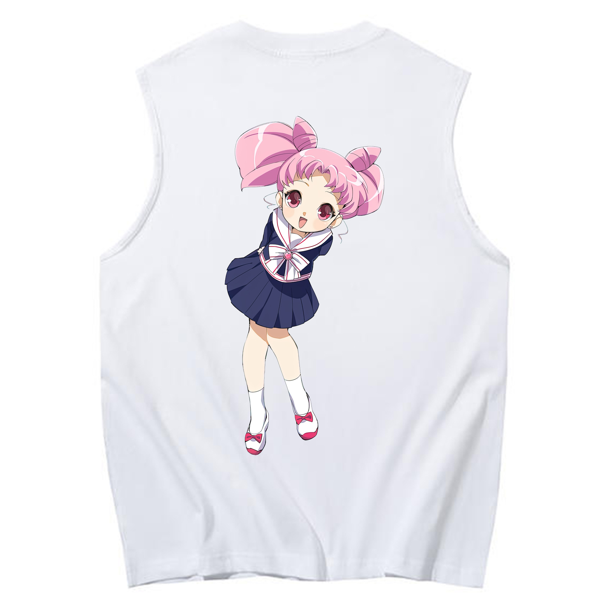 （画像用） 美少女戦士セーラームーン ちびうさ Sailor Moon Chibiusa Tsukino Usagi Small Lady Serenity コットン100％タンクトップ（背面プリント）