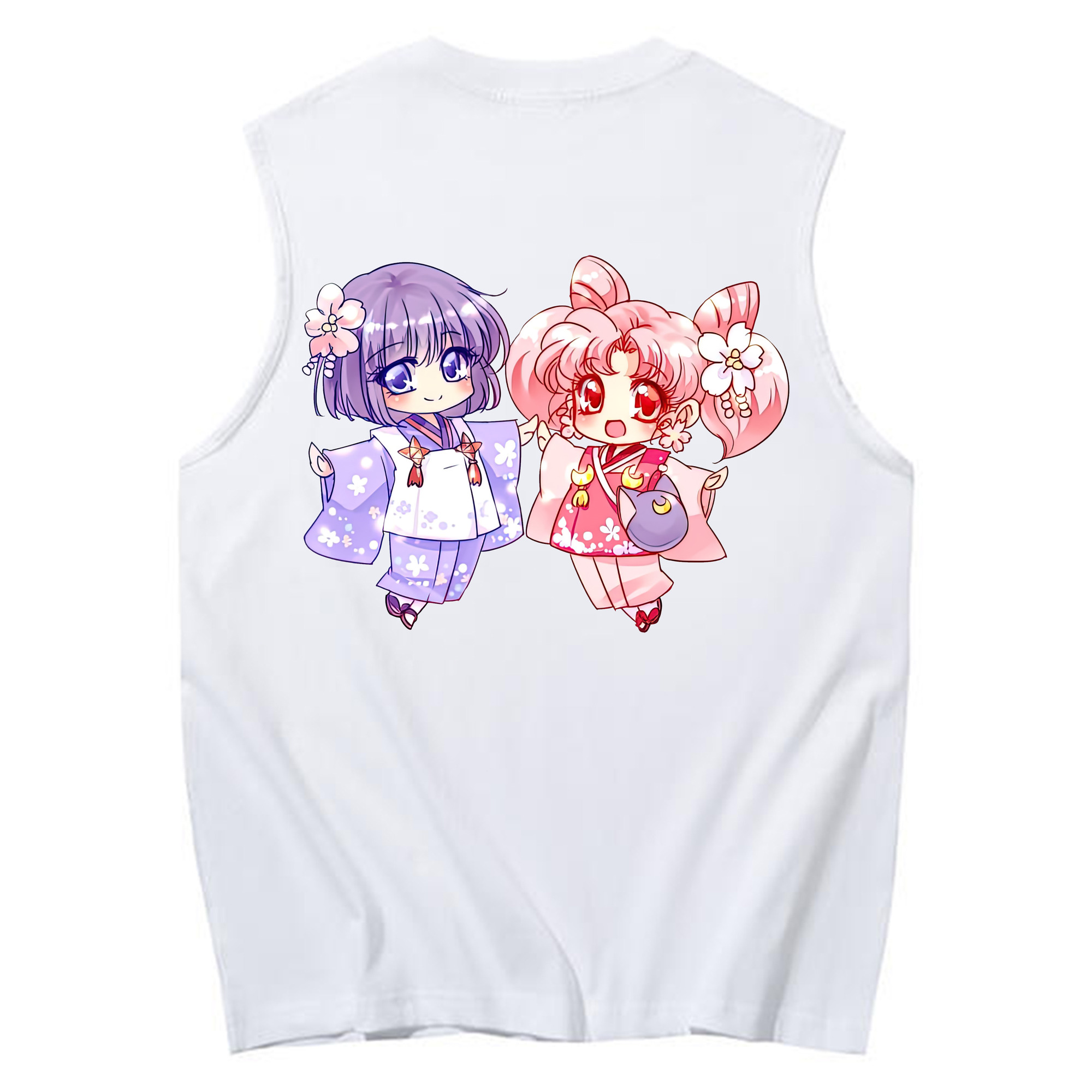 （画像用） 美少女戦士セーラームーン ちびうさ Sailor Moon Chibiusa Tsukino Usagi Small Lady Serenity コットン100％タンクトップ（背面プリント）