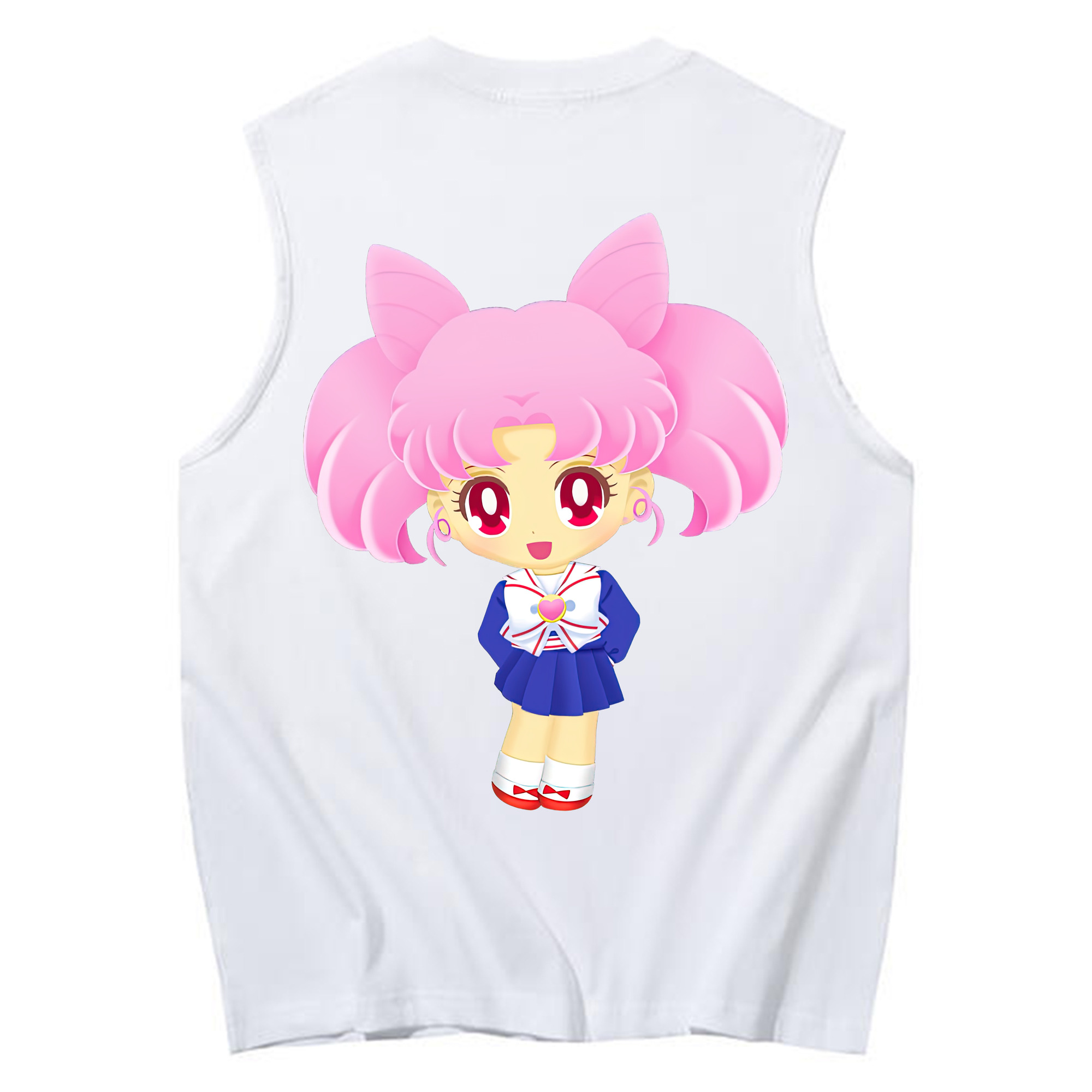 （画像用） 美少女戦士セーラームーン ちびうさ Sailor Moon Chibiusa Tsukino Usagi Small Lady Serenity コットン100％タンクトップ（背面プリント）