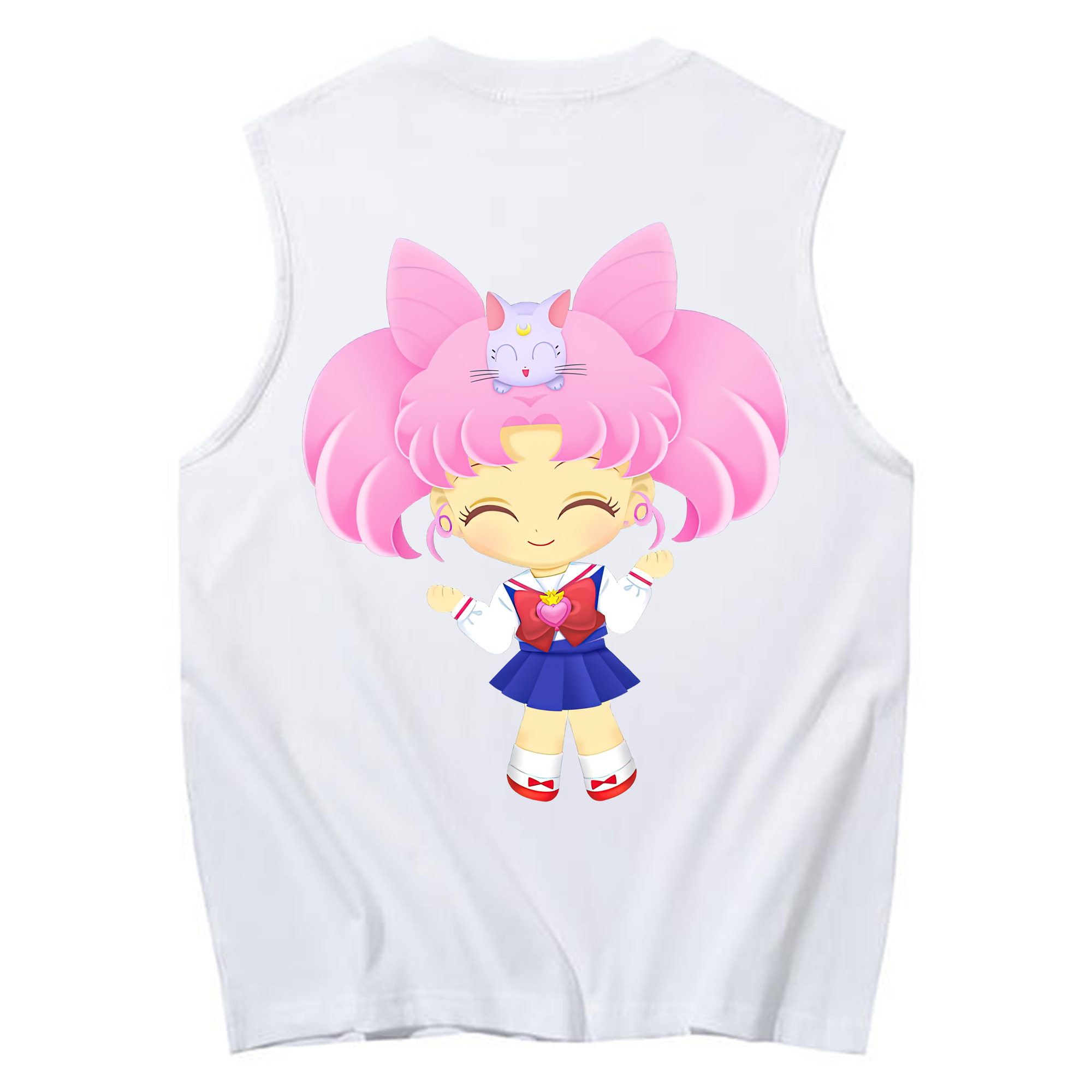 （画像用） 美少女戦士セーラームーン ちびうさ Sailor Moon Chibiusa Tsukino Usagi Small Lady Serenity コットン100％タンクトップ（背面プリント）