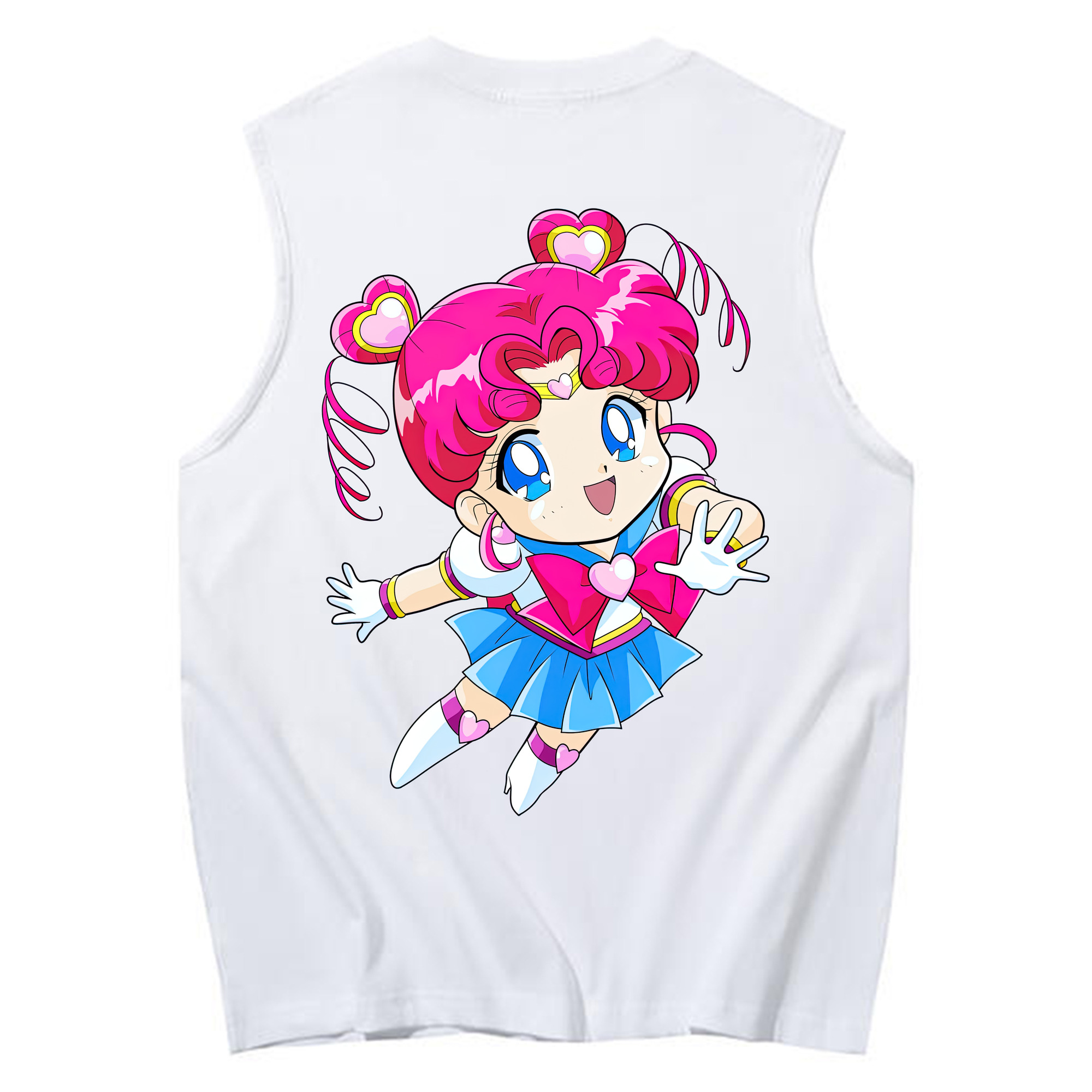 （画像用） 美少女戦士セーラームーン ちびうさ Sailor Moon Chibiusa Tsukino Usagi Small Lady Serenity コットン100％タンクトップ（背面プリント）