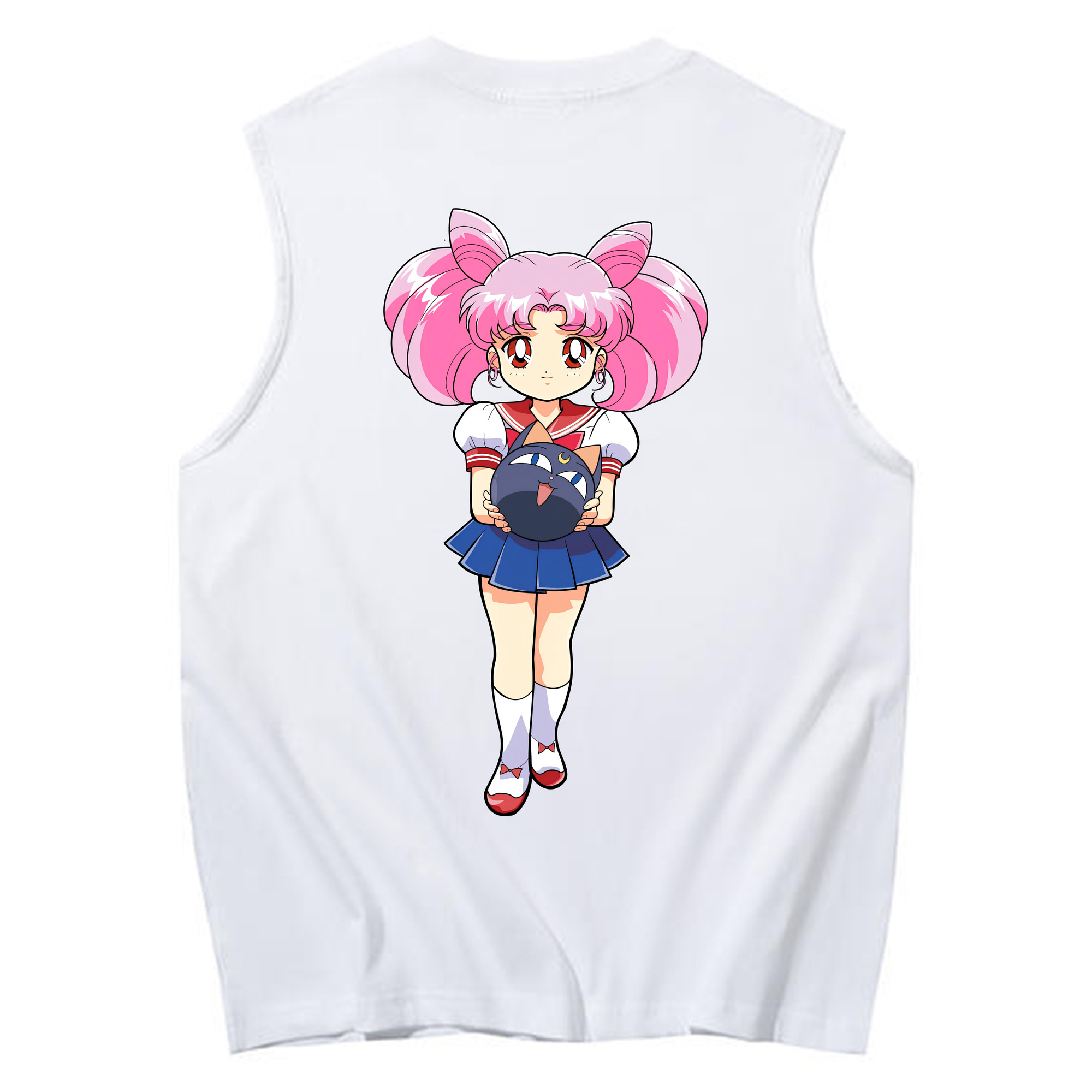 （画像用） 美少女戦士セーラームーン ちびうさ Sailor Moon Chibiusa Tsukino Usagi Small Lady Serenity コットン100％タンクトップ（背面プリント）