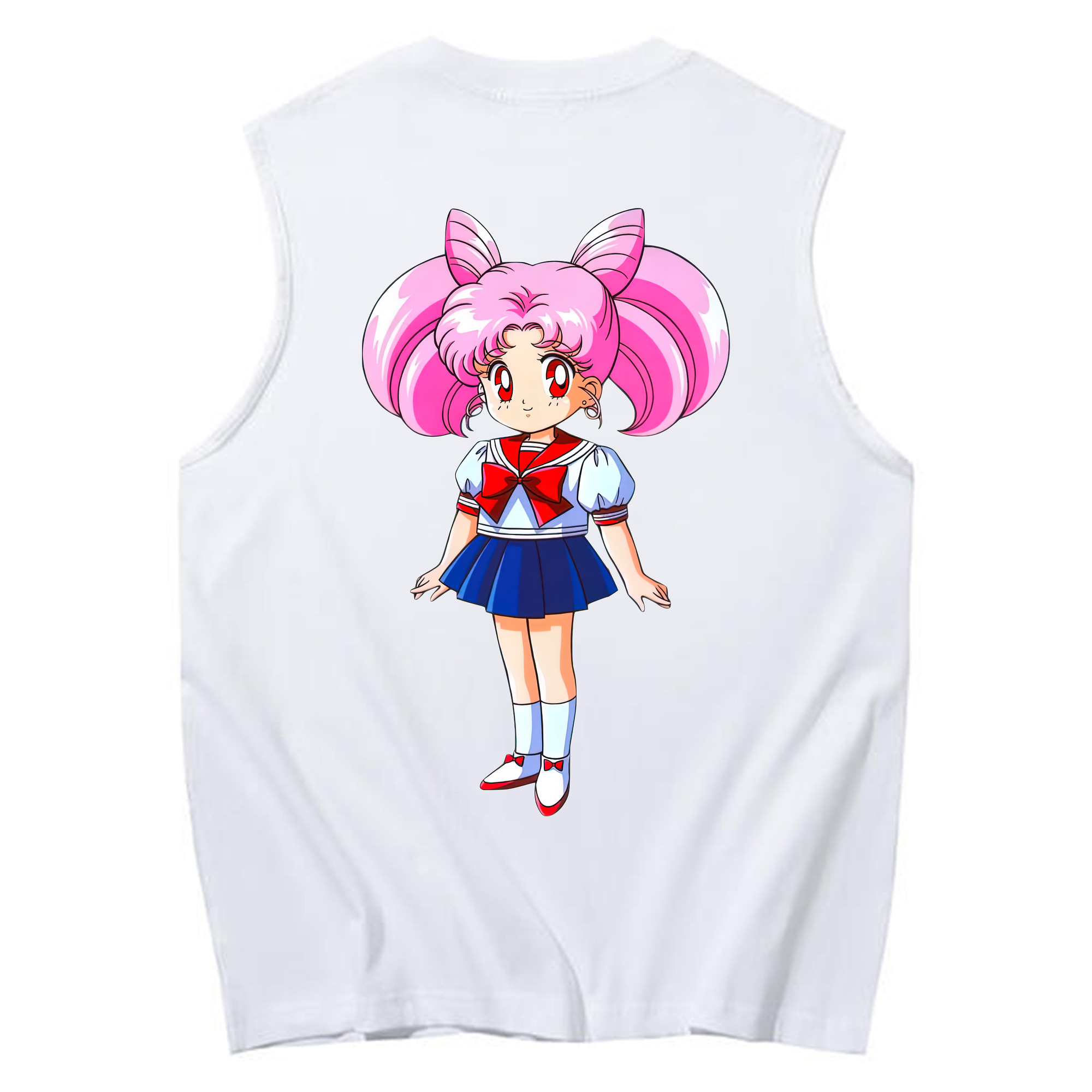 （画像用） 美少女戦士セーラームーン ちびうさ Sailor Moon Chibiusa Tsukino Usagi Small Lady Serenity コットン100％タンクトップ（背面プリント）