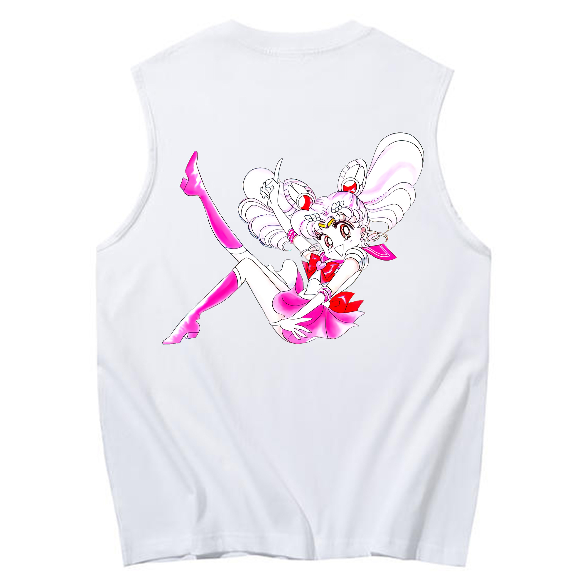 （画像用） 美少女戦士セーラームーン ちびうさ Sailor Moon Chibiusa Tsukino Usagi Small Lady Serenity コットン100％タンクトップ（背面プリント）
