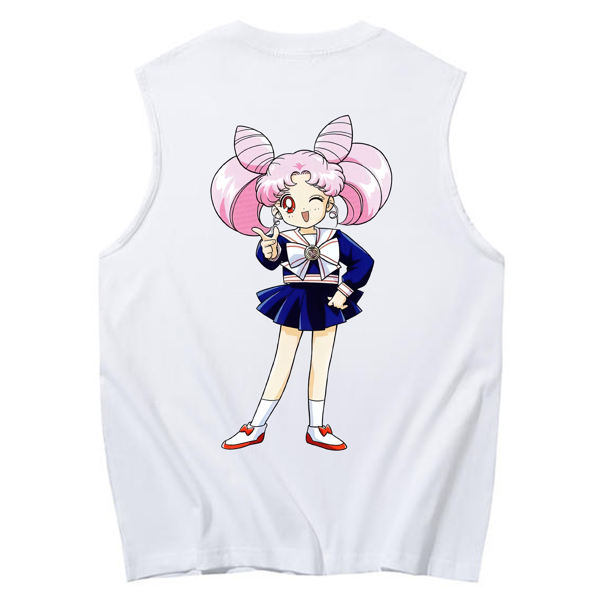 （画像用） 美少女戦士セーラームーン ちびうさ Sailor Moon Chibiusa Tsukino Usagi Small Lady Serenity コットン100％タンクトップ（背面プリント）