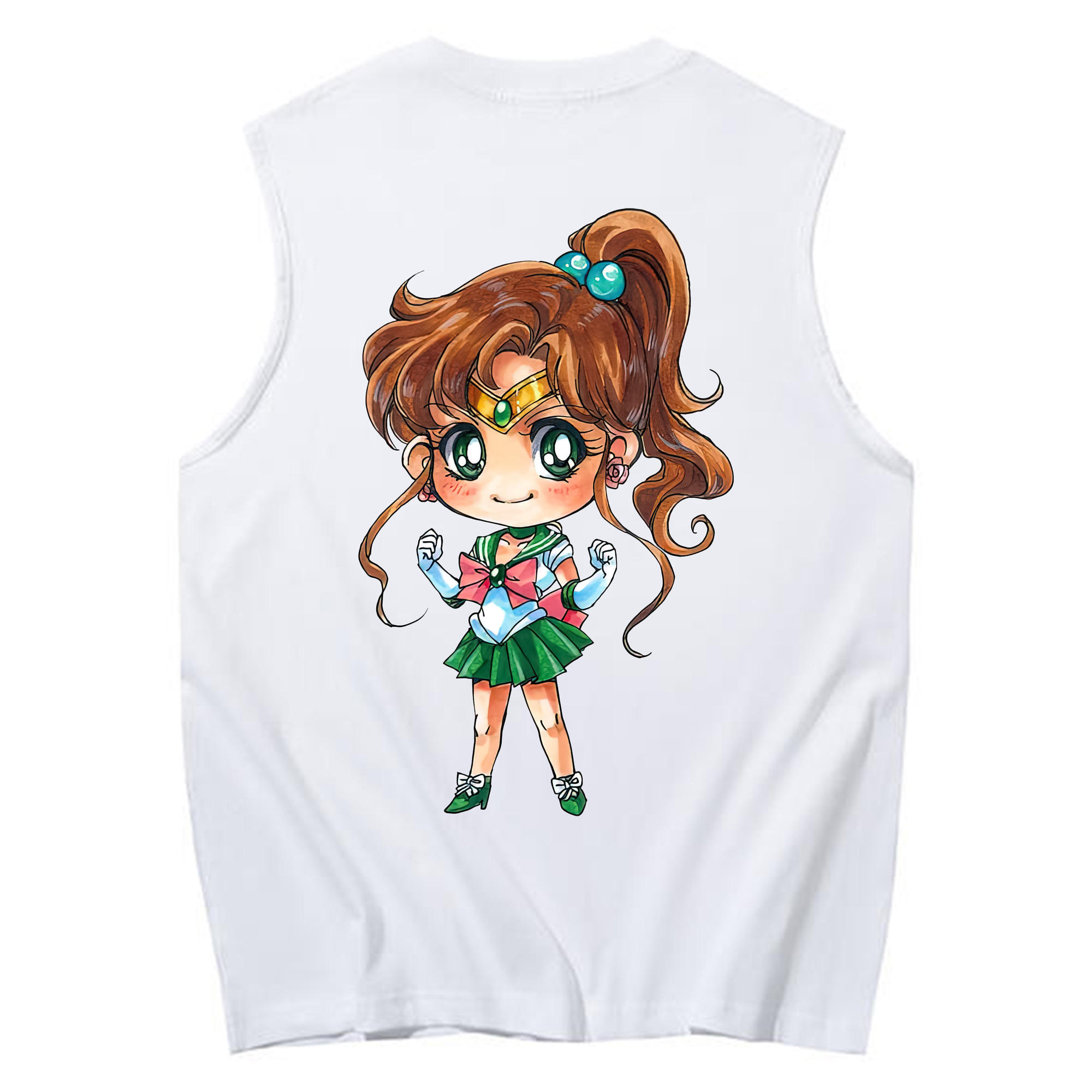 （画像用） 美少女戦士セーラームーン 木野 まこと きの まこと Sailor Moon Kino Makoto （セーラージュピター；Sailor Jupiter） コットン100％タンクトップ（背面プリント）