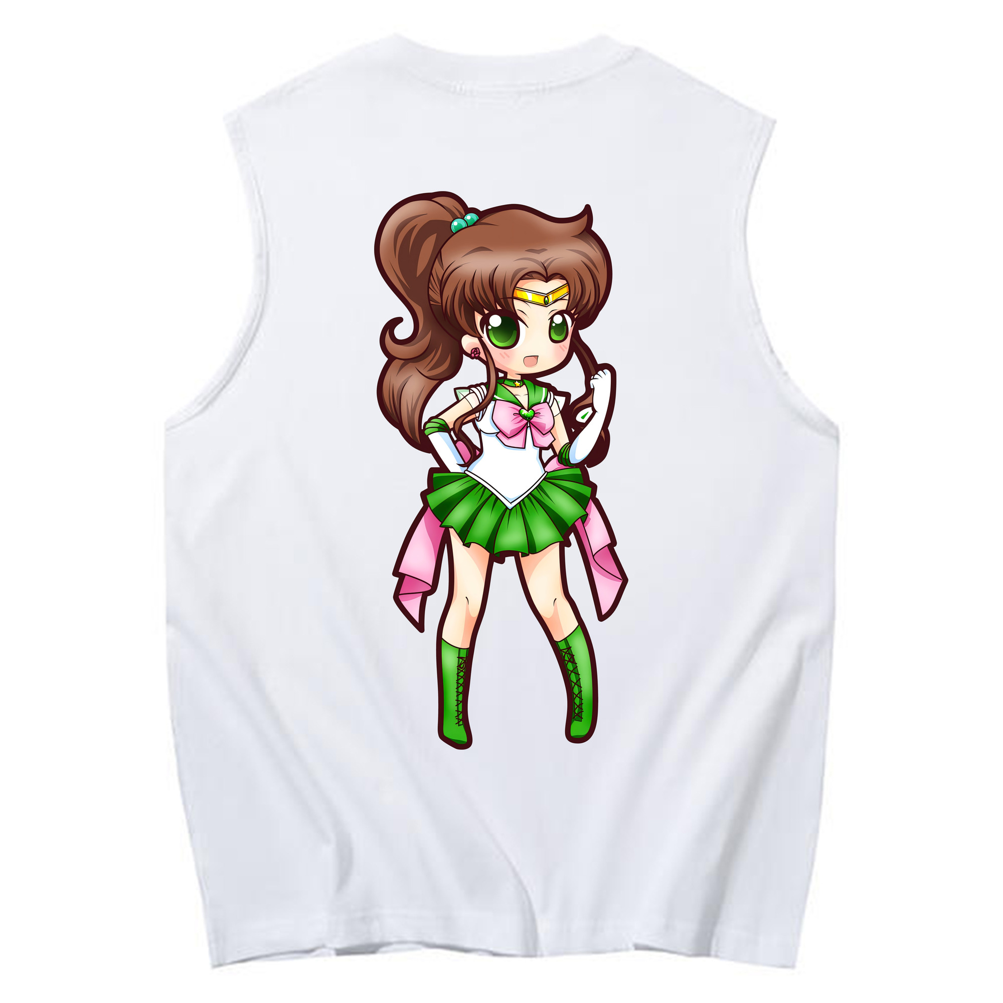 （画像用） 美少女戦士セーラームーン 木野 まこと きの まこと Sailor Moon Kino Makoto （セーラージュピター；Sailor Jupiter） コットン100％タンクトップ（背面プリント）