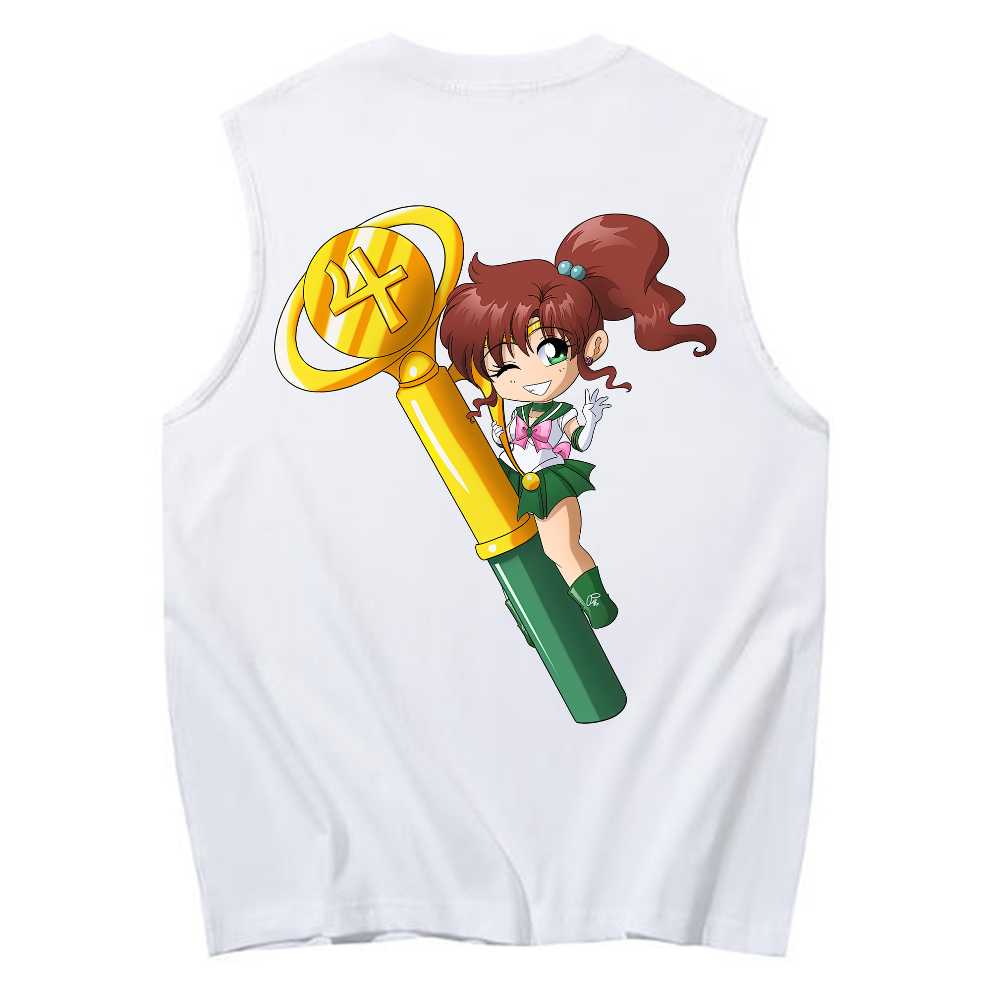 （画像用） 美少女戦士セーラームーン 木野 まこと きの まこと Sailor Moon Kino Makoto （セーラージュピター；Sailor Jupiter） コットン100％タンクトップ（背面プリント）