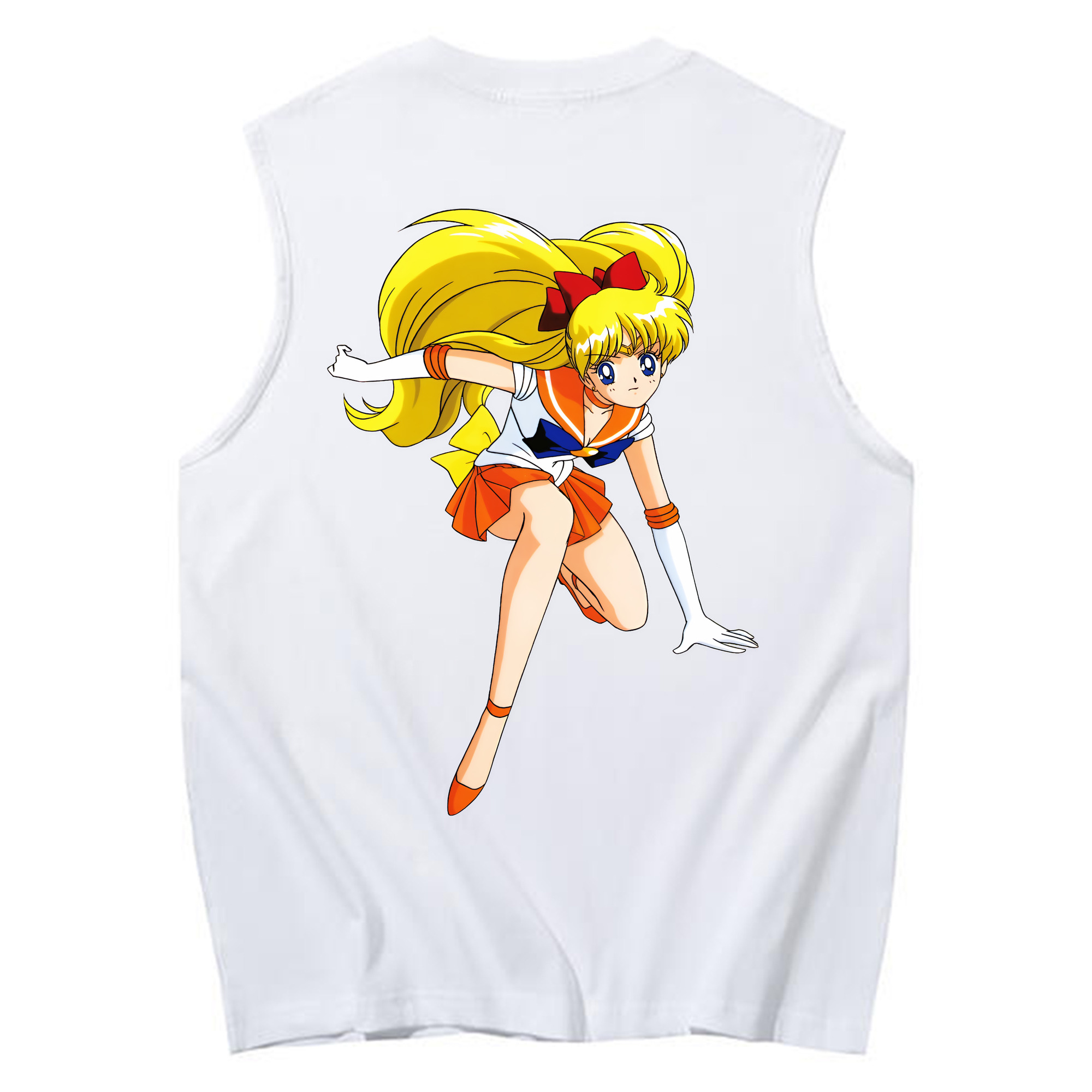 （画像用） 美少女戦士セーラームーン 愛野 美奈子 あいの みなこ Sailor Moon Aino Minako コットン100％タンクトップ（背面プリント）