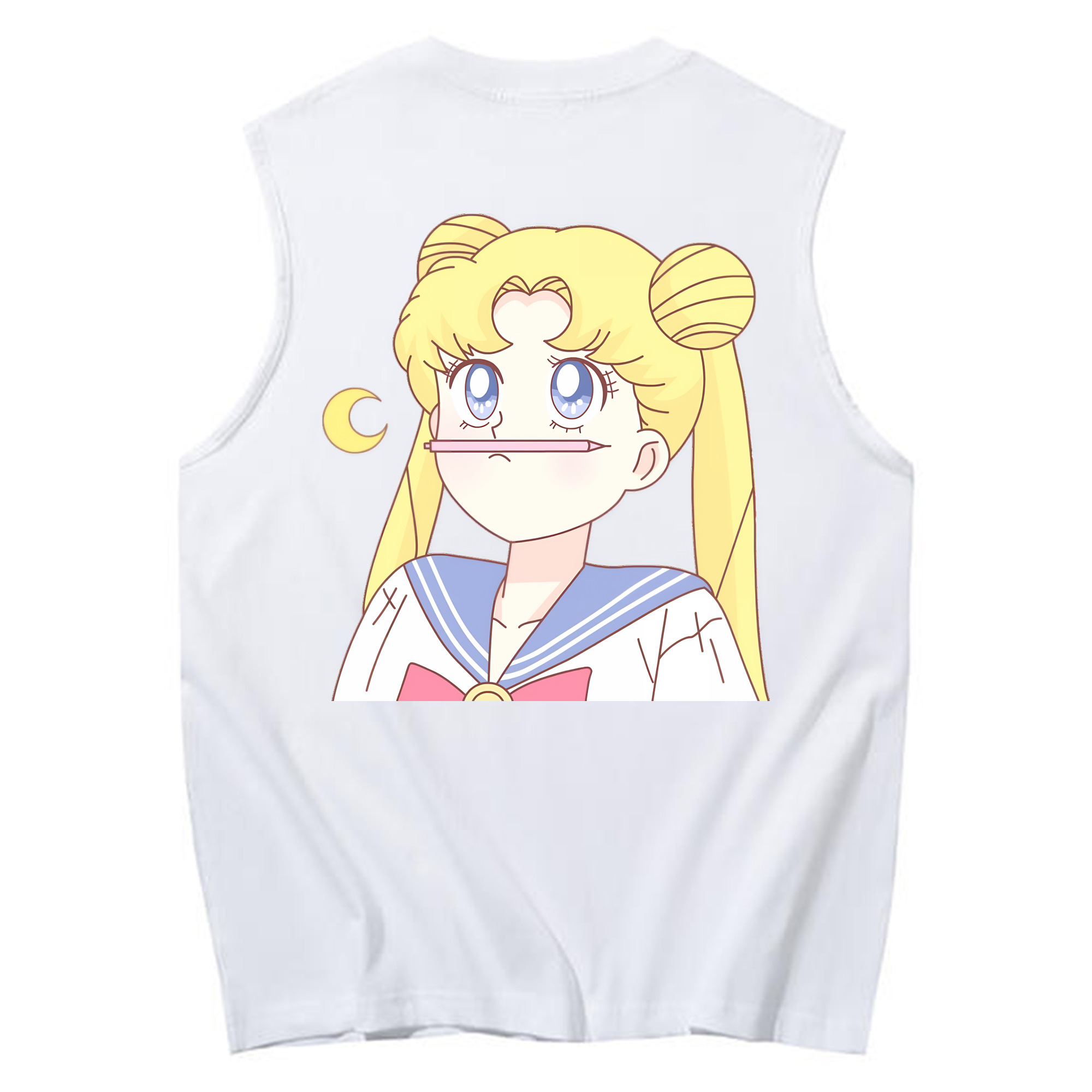 （画像用） 美少女戦士セーラームーン 愛野 美奈子 あいの みなこ Sailor Moon Aino Minako コットン100％タンクトップ（背面プリント）