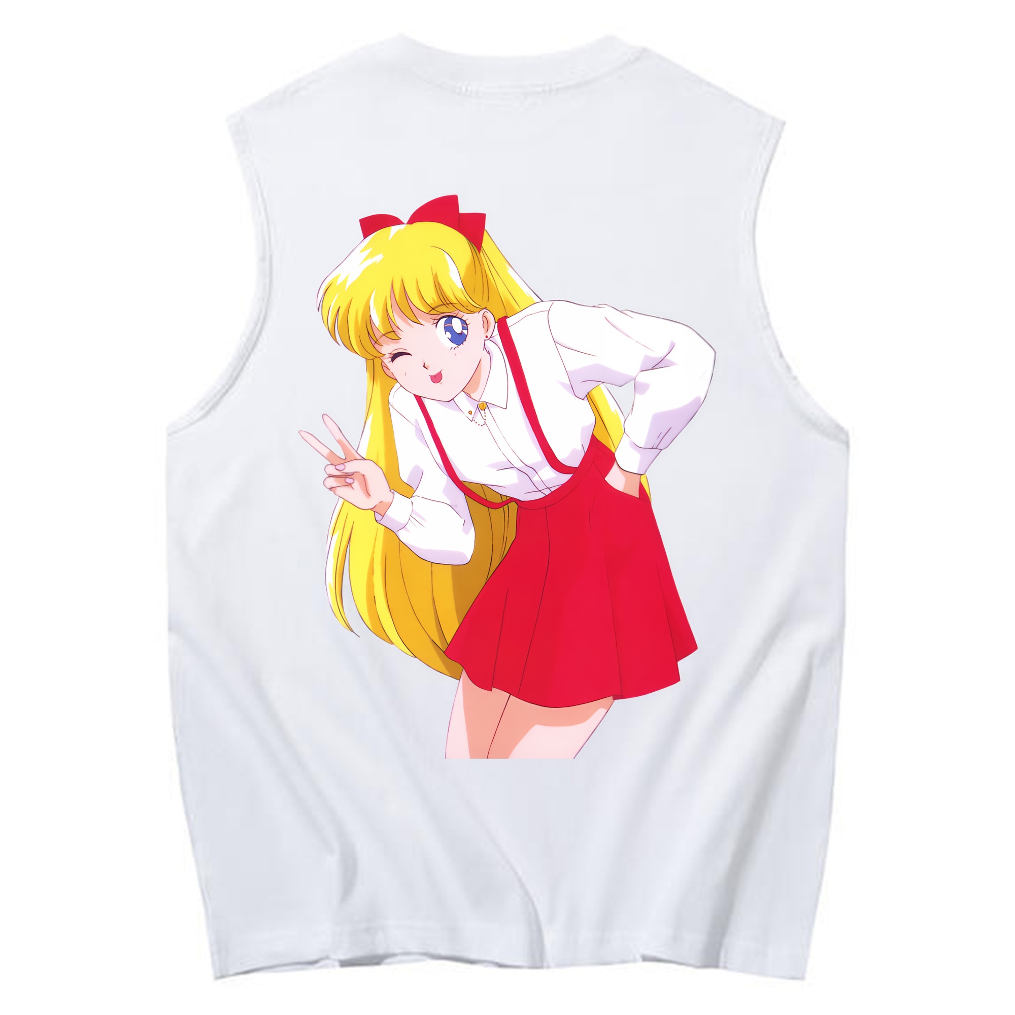 （画像用） 美少女戦士セーラームーン 愛野 美奈子 あいの みなこ Sailor Moon Aino Minako コットン100％タンクトップ（背面プリント）