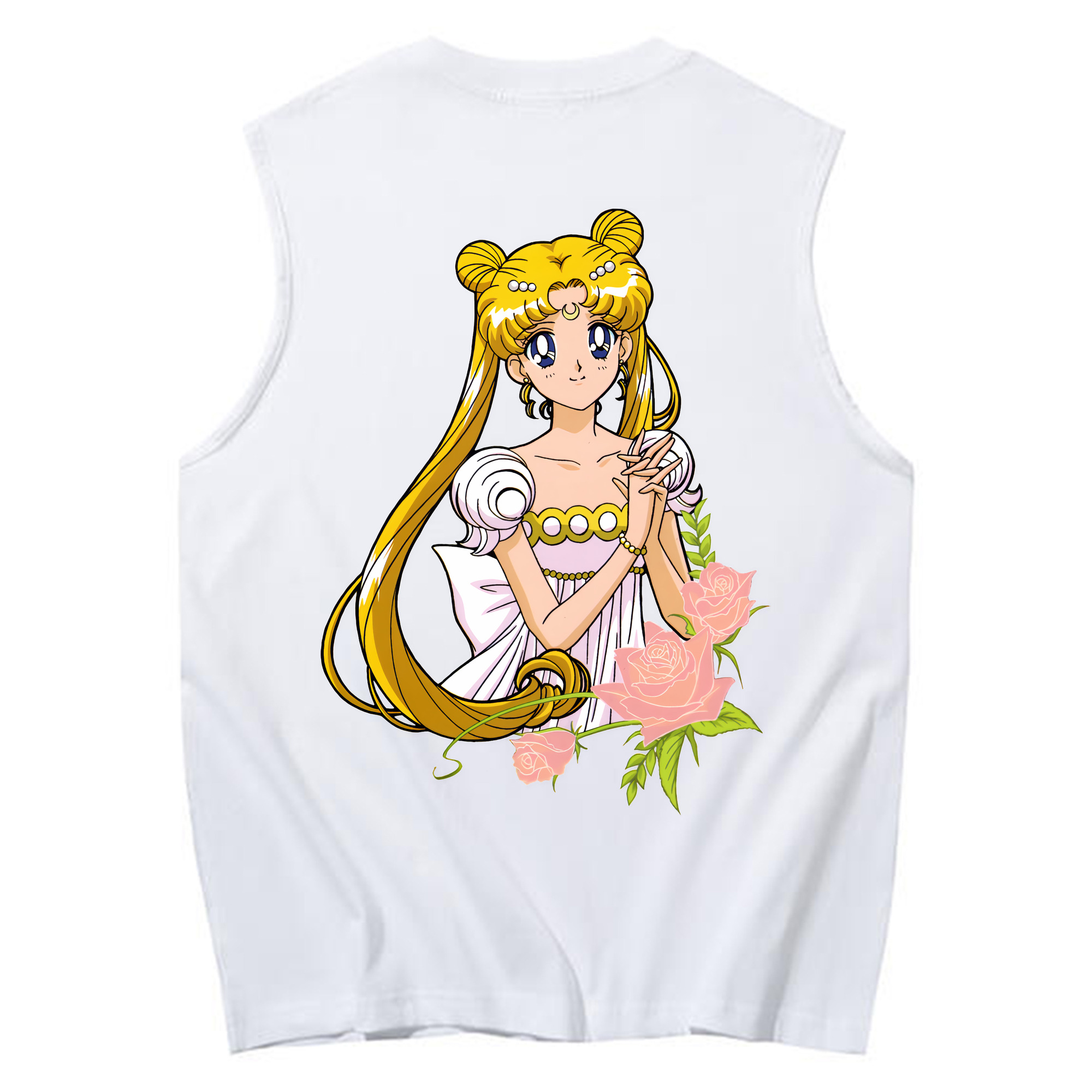 （画像用） 美少女戦士セーラームーン 愛野 美奈子 あいの みなこ Sailor Moon Aino Minako コットン100％タンクトップ（背面プリント）