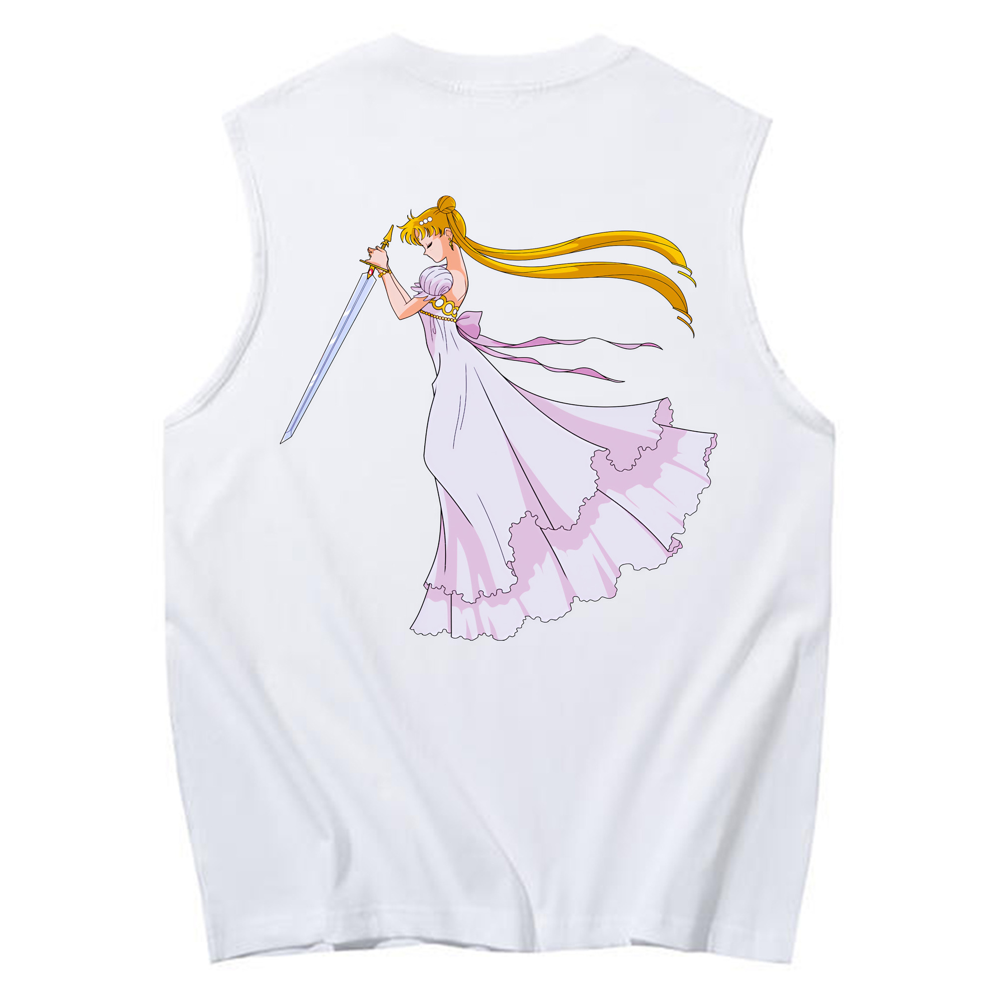 （画像用） 美少女戦士セーラームーン 愛野 美奈子 あいの みなこ Sailor Moon Aino Minako コットン100％タンクトップ（背面プリント）