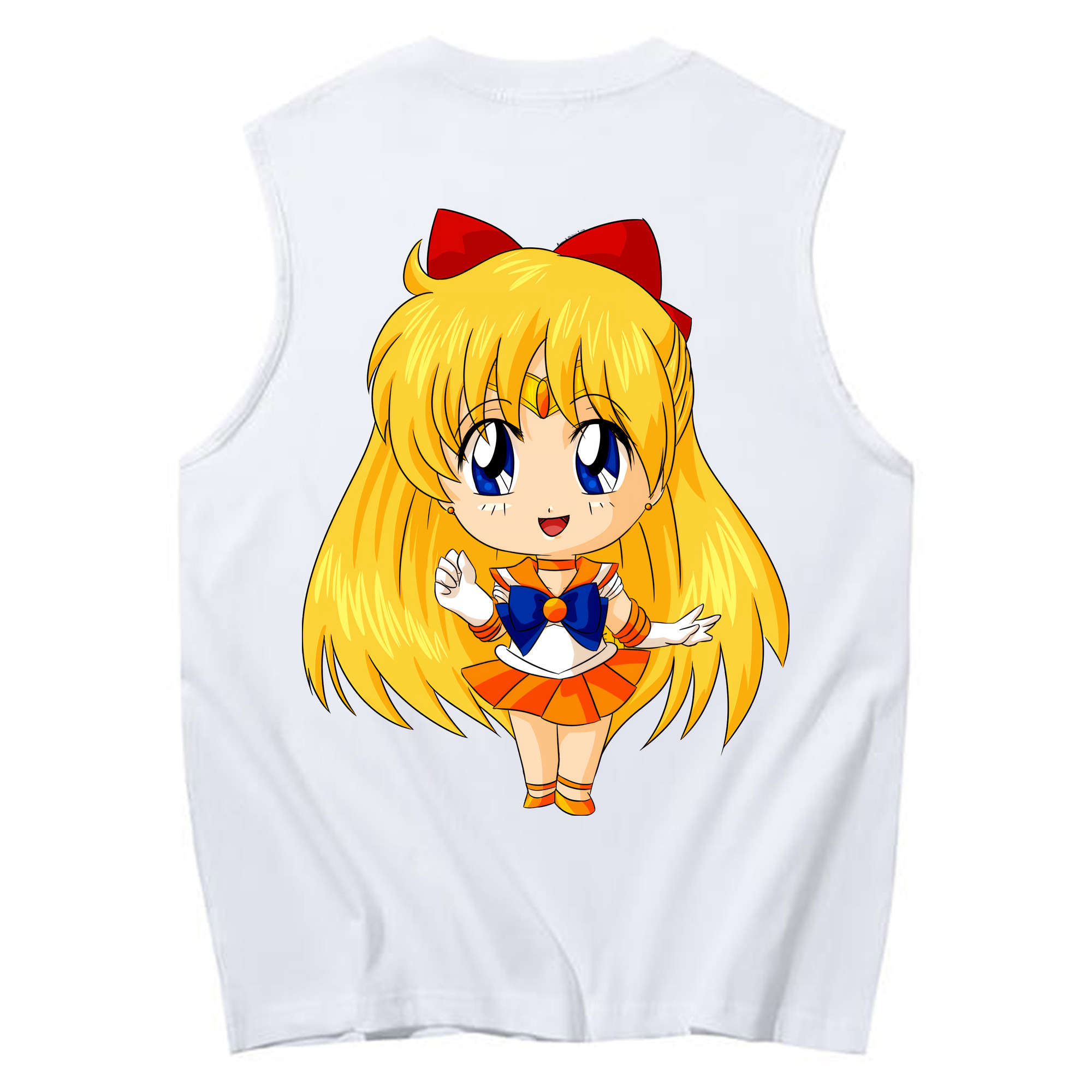 （画像用） 美少女戦士セーラームーン 愛野 美奈子 あいの みなこ Sailor Moon Aino Minako コットン100％タンクトップ（背面プリント）