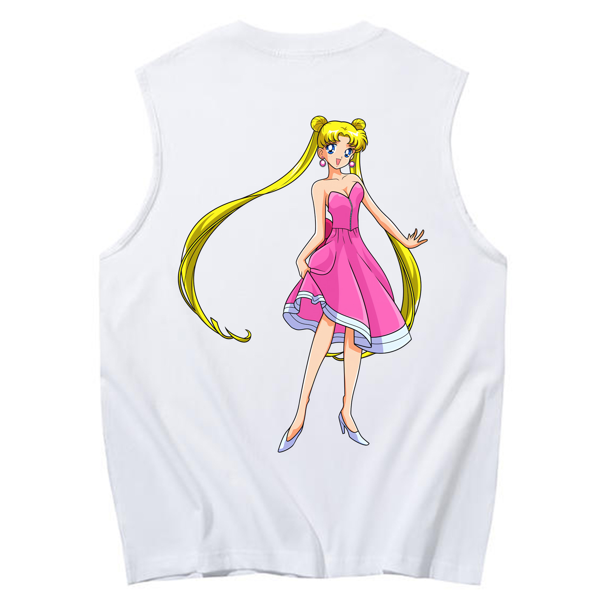 （画像用） 美少女戦士セーラームーン 愛野 美奈子 あいの みなこ Sailor Moon Aino Minako コットン100％タンクトップ（背面プリント）