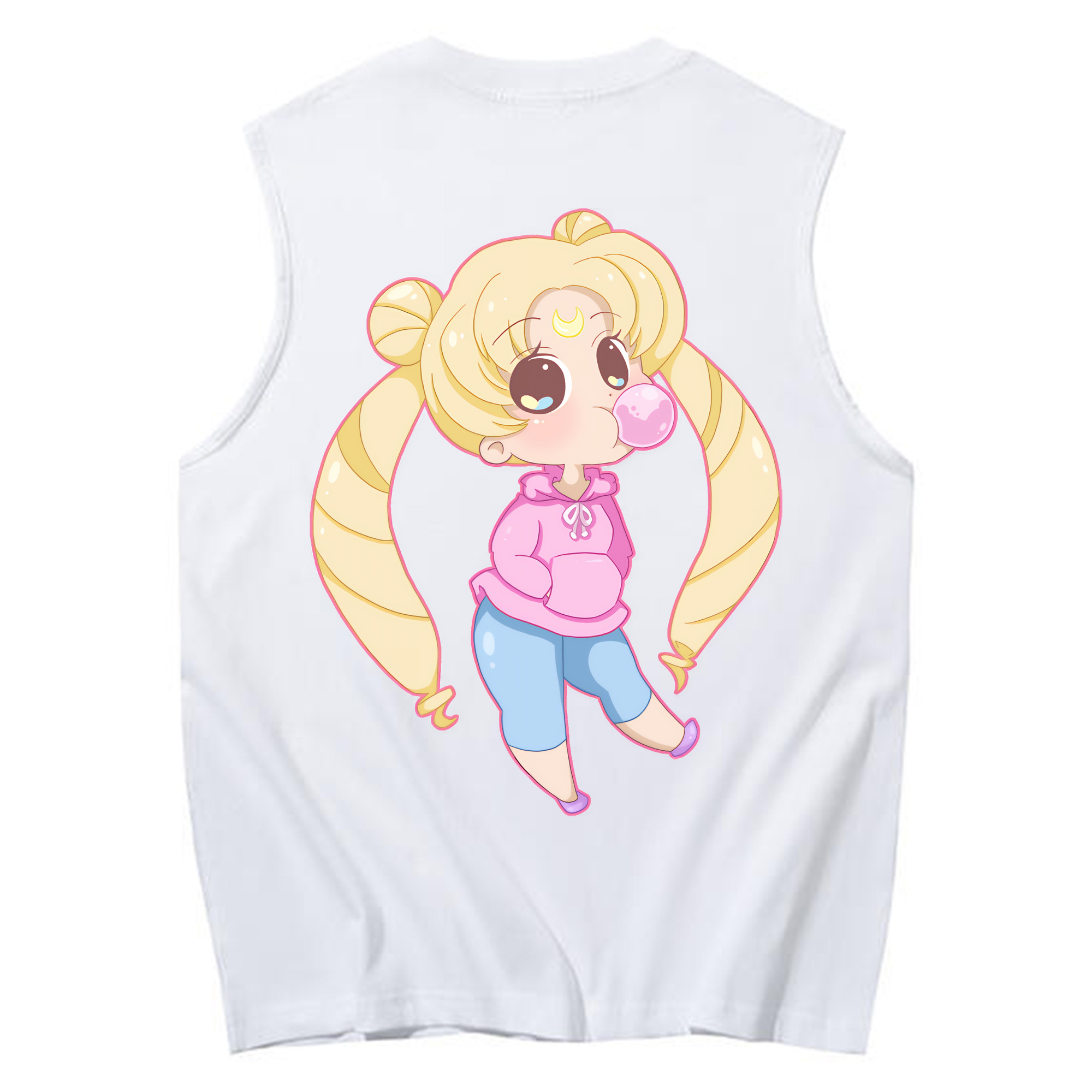 （画像用） 美少女戦士セーラームーン 愛野 美奈子 あいの みなこ Sailor Moon Aino Minako コットン100％タンクトップ（背面プリント）
