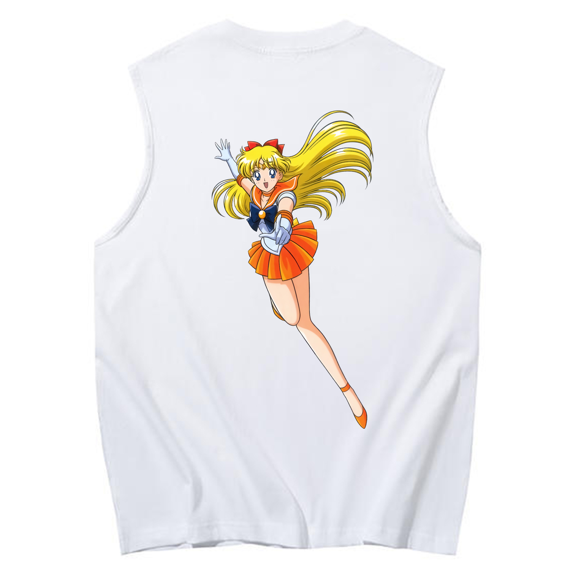 （画像用） 美少女戦士セーラームーン 愛野 美奈子 あいの みなこ Sailor Moon Aino Minako コットン100％タンクトップ（背面プリント）