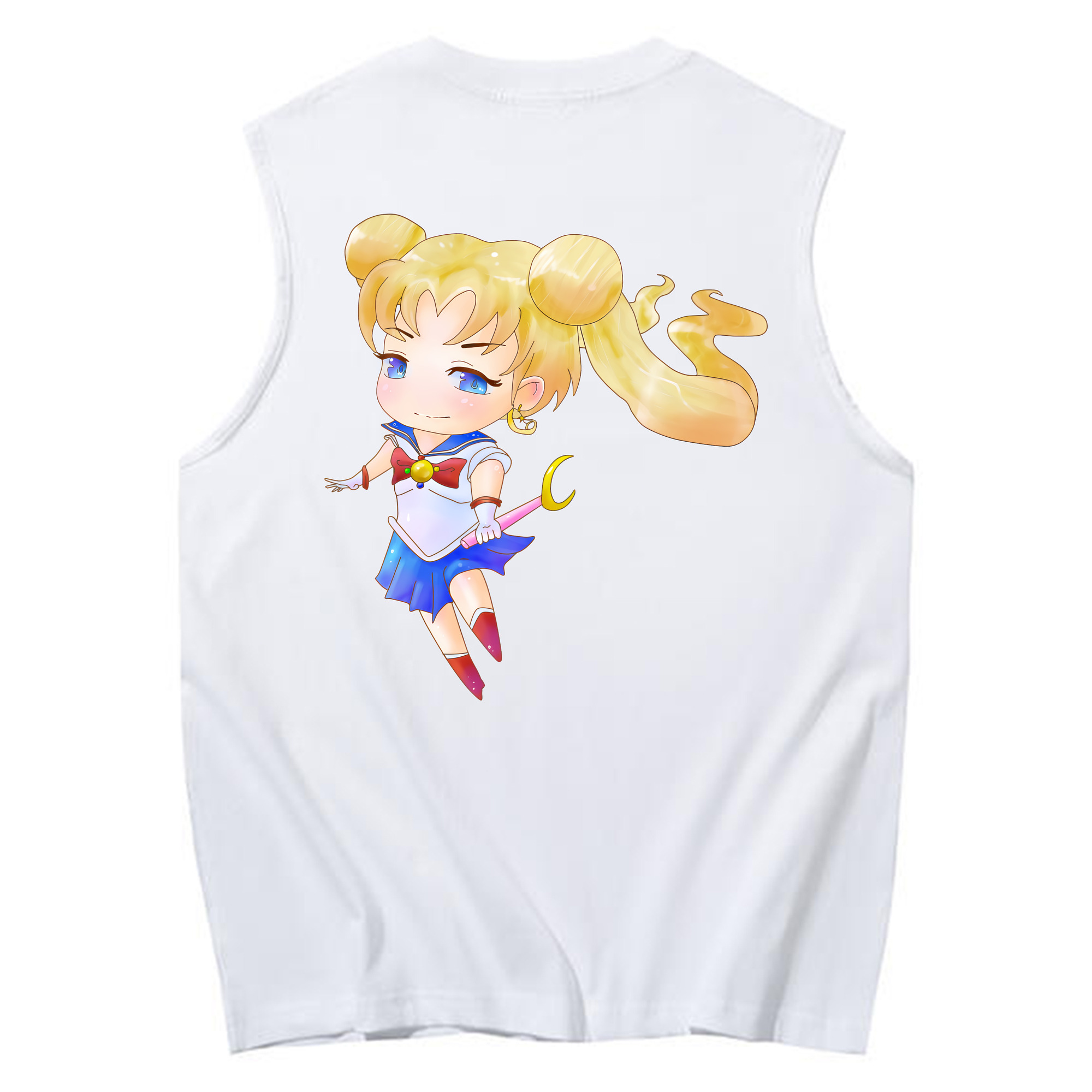 （画像用） 美少女戦士セーラームーン 愛野 美奈子 あいの みなこ Sailor Moon Aino Minako コットン100％タンクトップ（背面プリント）