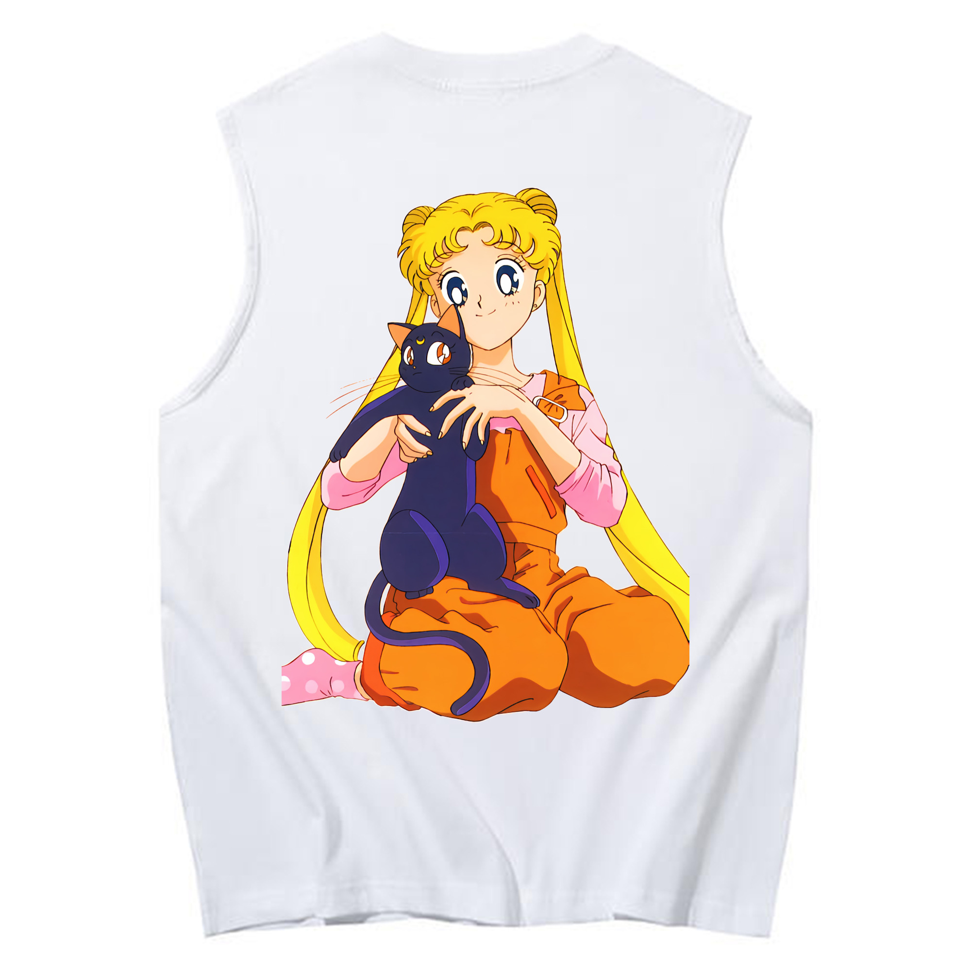 （画像用） 美少女戦士セーラームーン 愛野 美奈子 あいの みなこ Sailor Moon Aino Minako コットン100％タンクトップ（背面プリント）