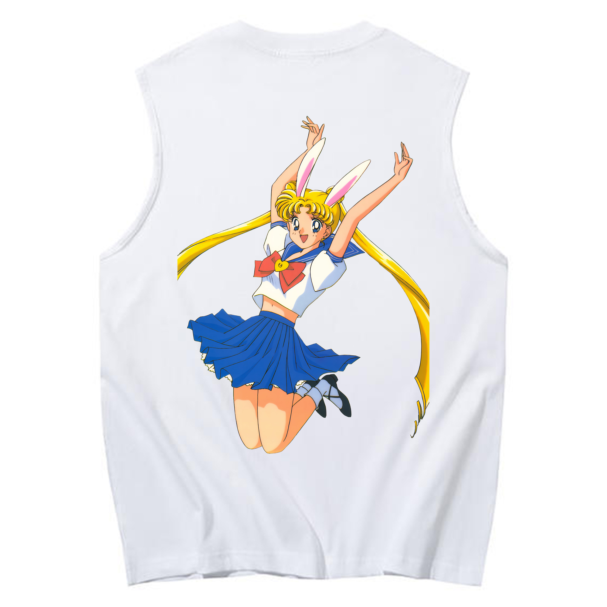 （画像用） 美少女戦士セーラームーン 愛野 美奈子 あいの みなこ Sailor Moon Aino Minako コットン100％タンクトップ（背面プリント）