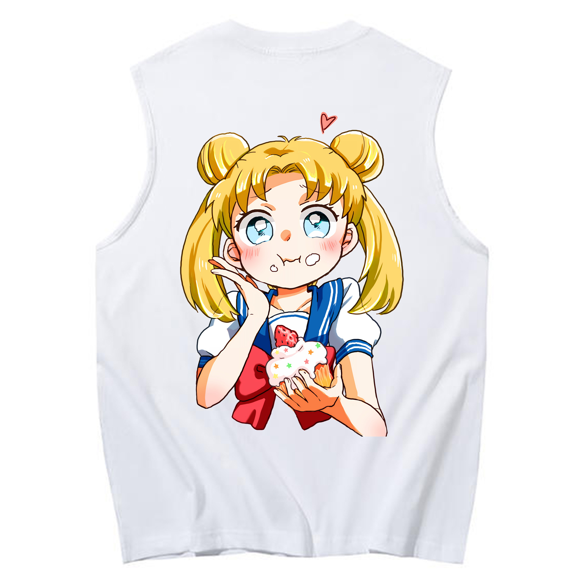 （画像用） 美少女戦士セーラームーン 愛野 美奈子 あいの みなこ Sailor Moon Aino Minako コットン100％タンクトップ（背面プリント）