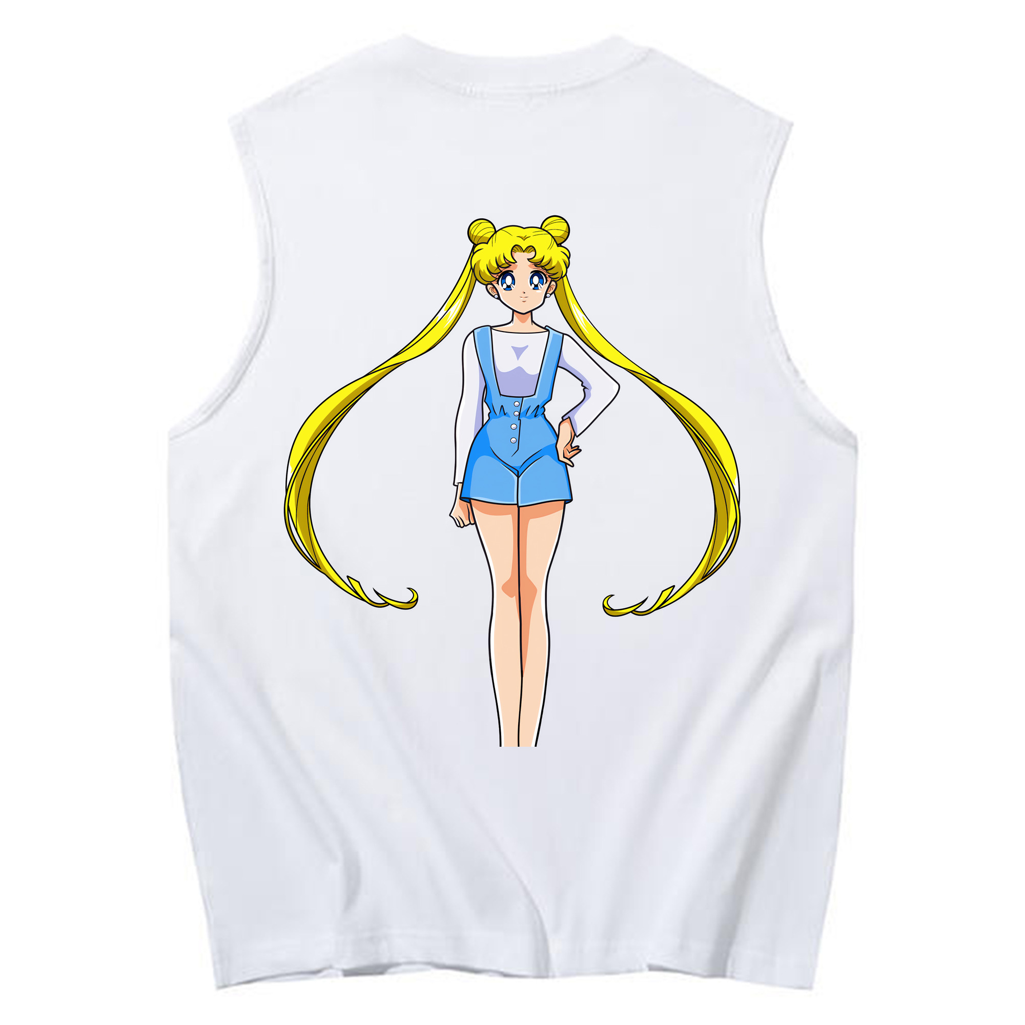 （画像用） 美少女戦士セーラームーン 愛野 美奈子 あいの みなこ Sailor Moon Aino Minako コットン100％タンクトップ（背面プリント）
