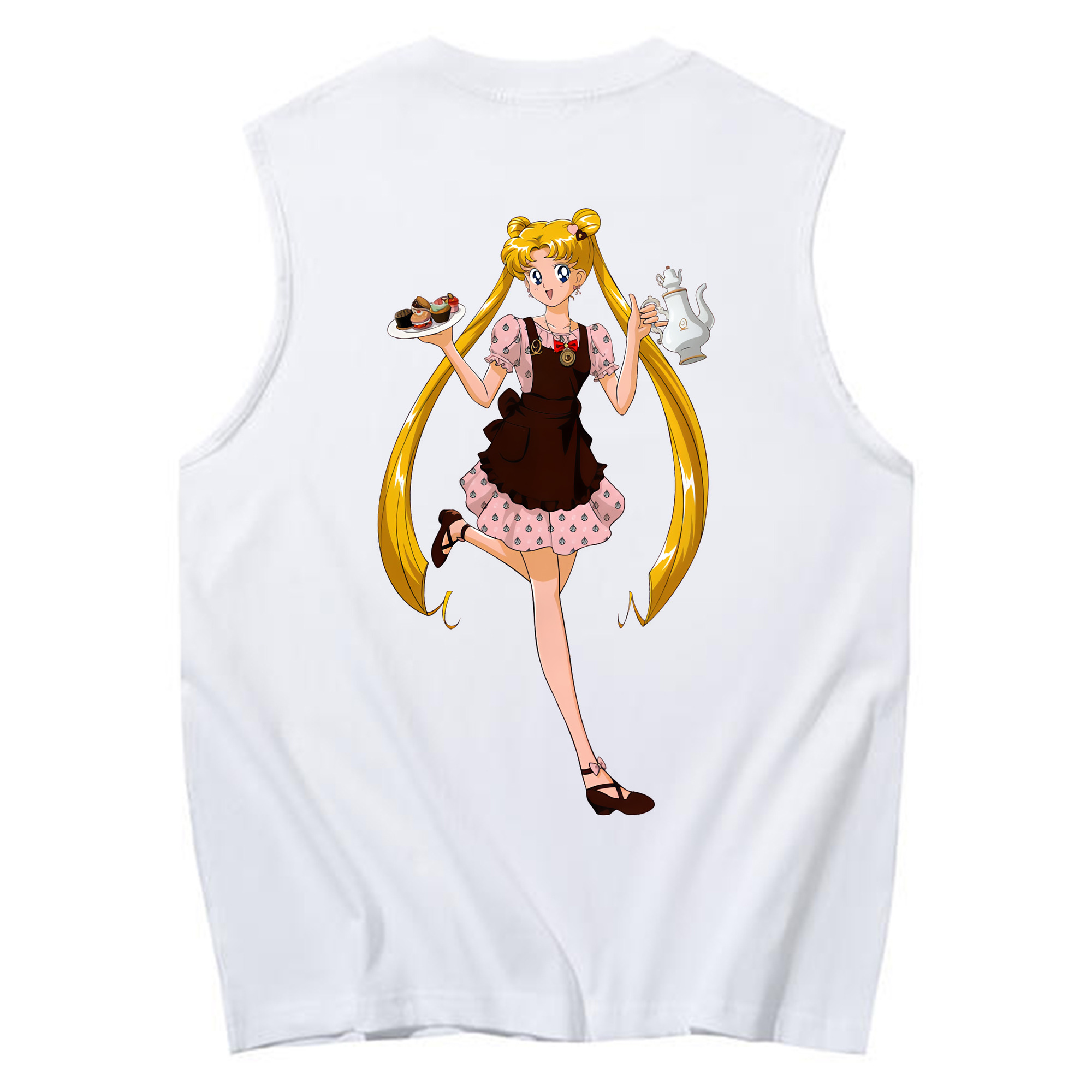 （画像用） 美少女戦士セーラームーン 愛野 美奈子 あいの みなこ Sailor Moon Aino Minako コットン100％タンクトップ（背面プリント）