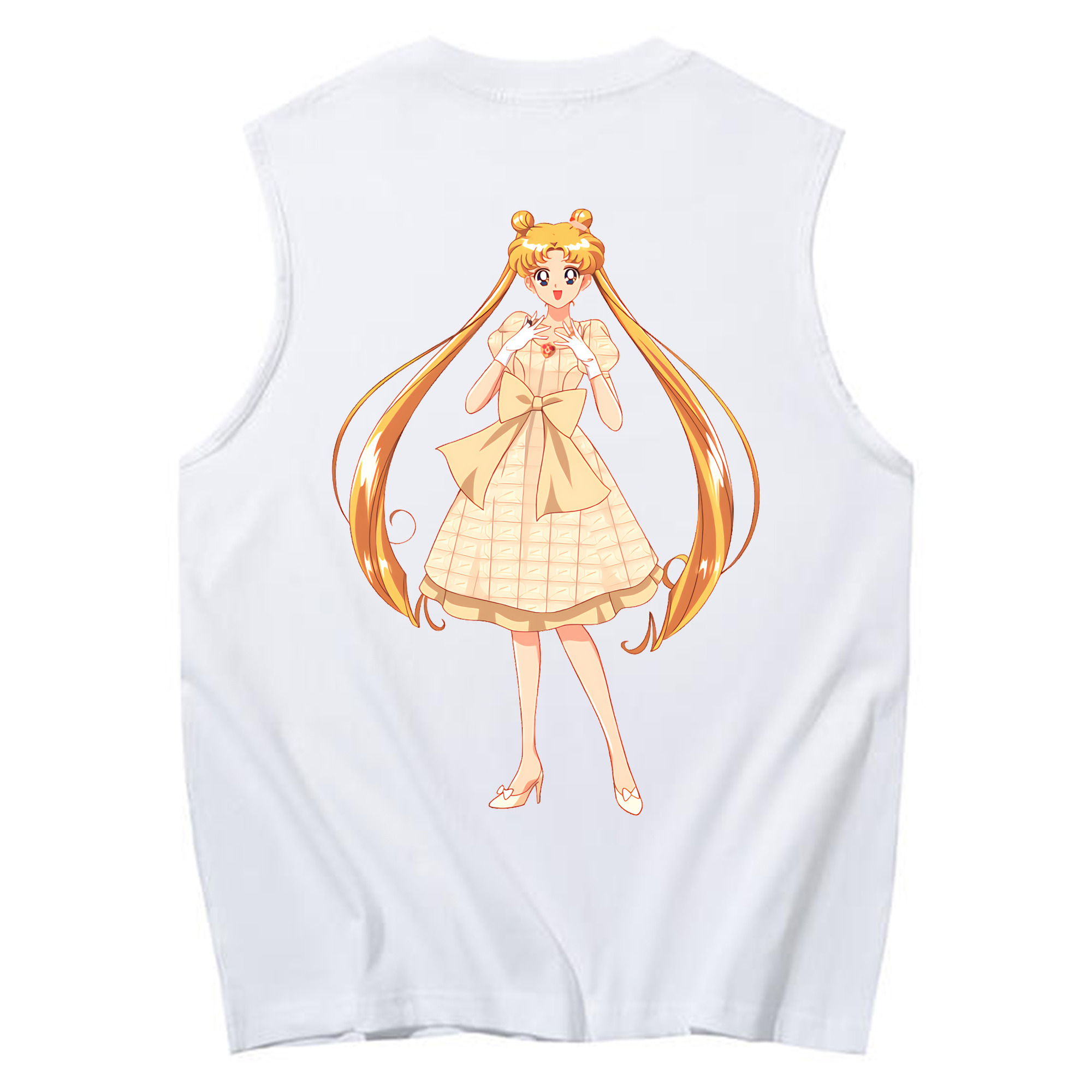 （画像用） 美少女戦士セーラームーン 愛野 美奈子 あいの みなこ Sailor Moon Aino Minako コットン100％タンクトップ（背面プリント）
