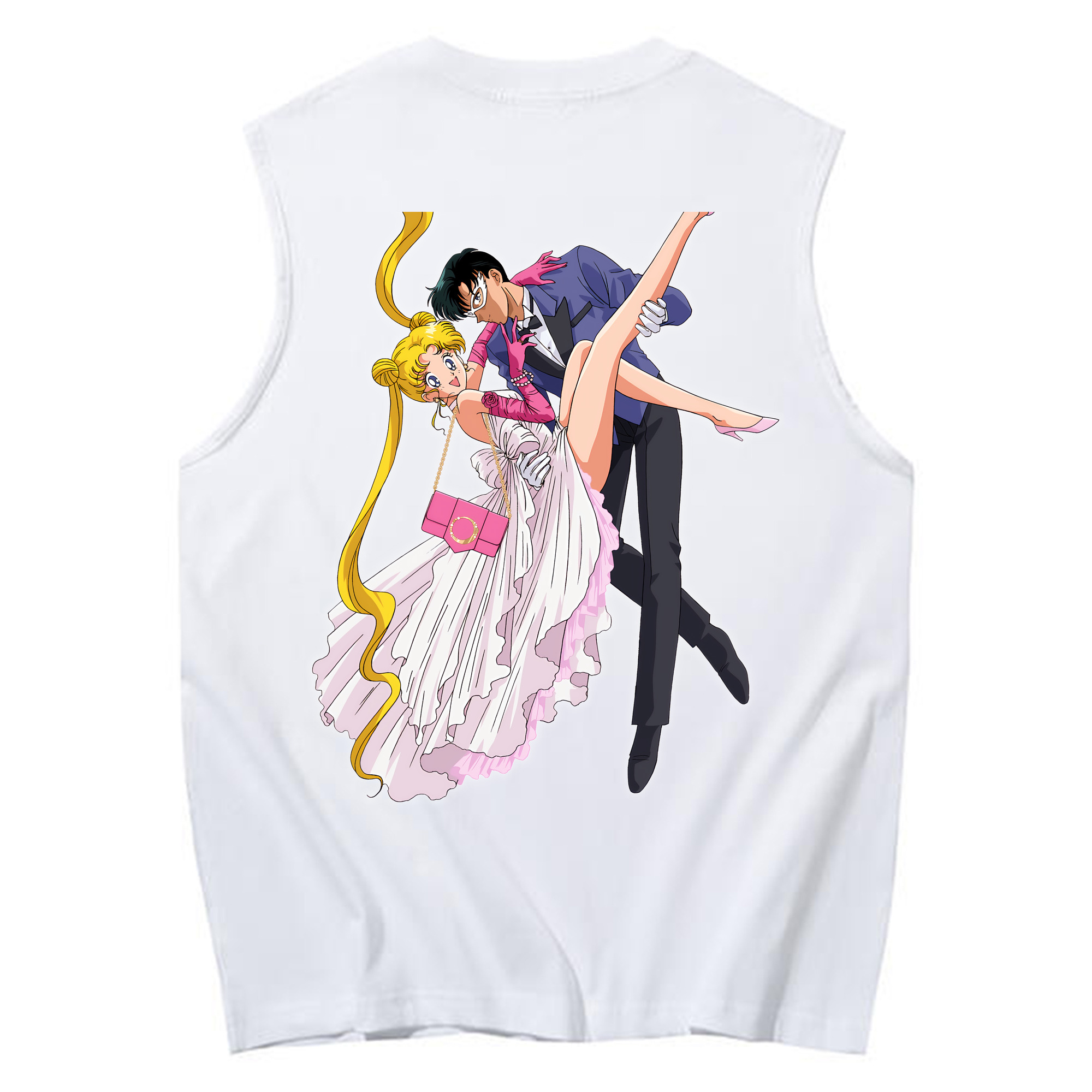 （画像用） 美少女戦士セーラームーン 愛野 美奈子 あいの みなこ Sailor Moon Aino Minako コットン100％タンクトップ（背面プリント）