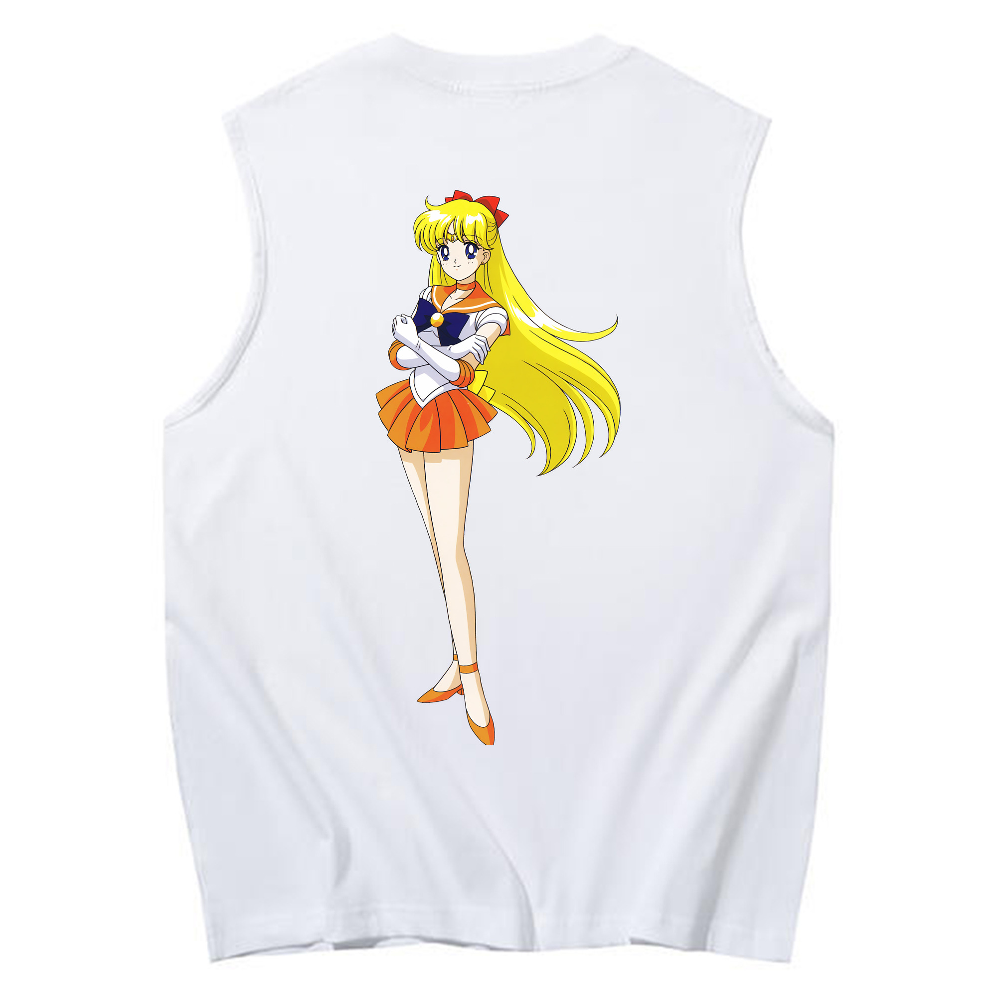 （画像用） 美少女戦士セーラームーン 愛野 美奈子 あいの みなこ Sailor Moon Aino Minako コットン100％タンクトップ（背面プリント）
