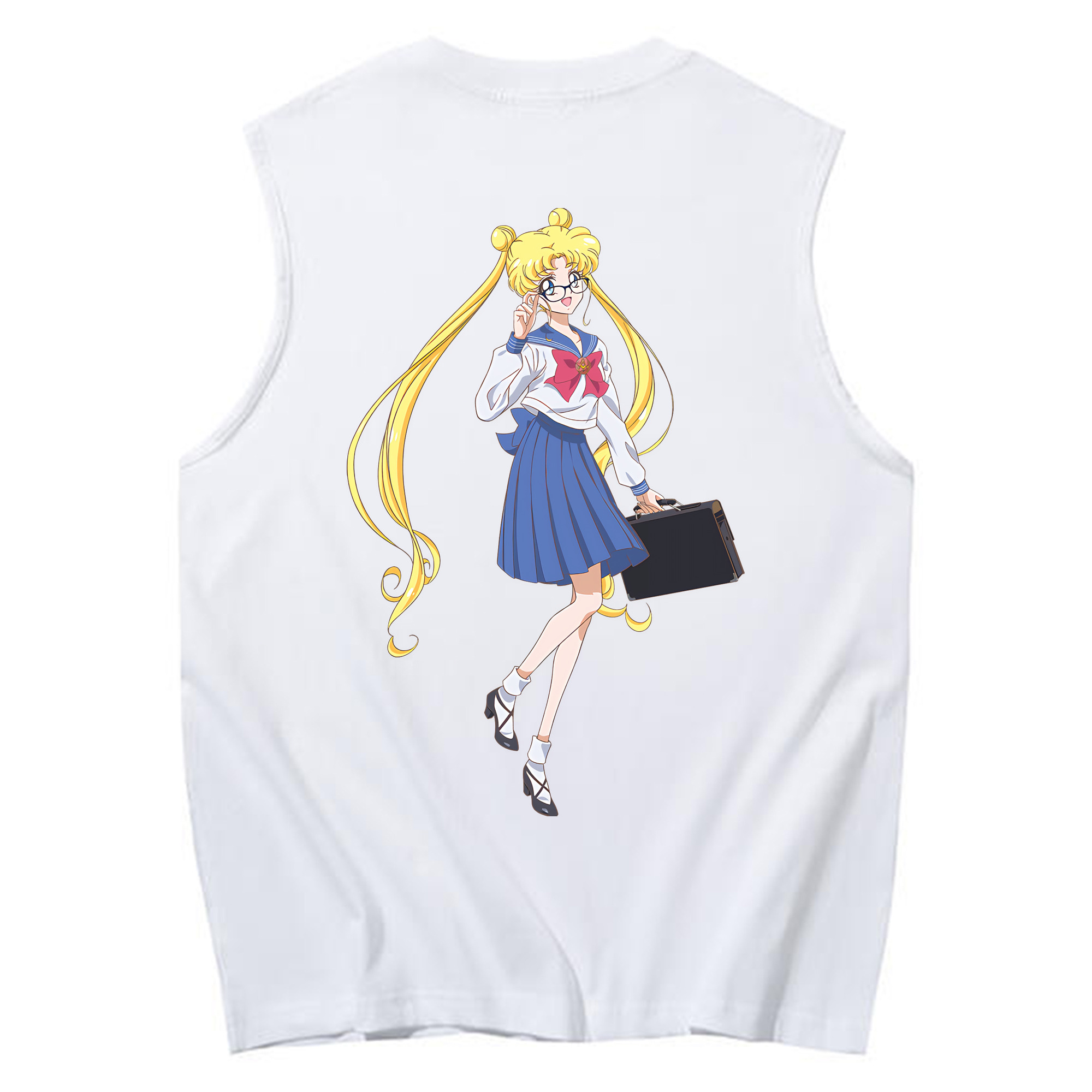 （画像用） 美少女戦士セーラームーン 愛野 美奈子 あいの みなこ Sailor Moon Aino Minako コットン100％タンクトップ（背面プリント）