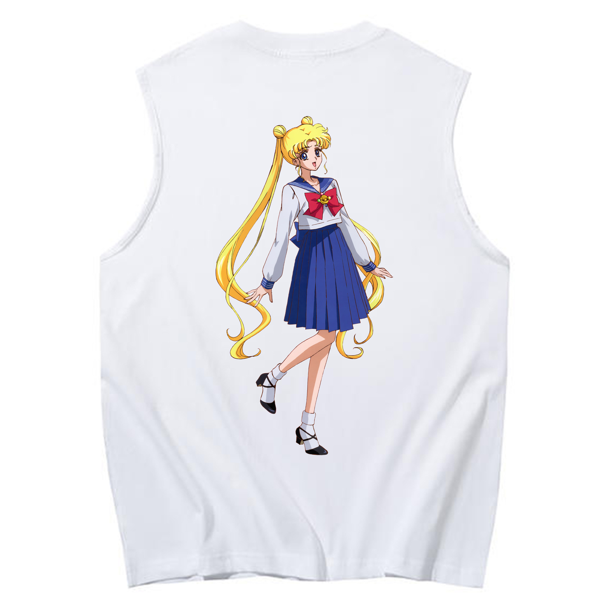 （画像用） 美少女戦士セーラームーン 愛野 美奈子 あいの みなこ Sailor Moon Aino Minako コットン100％タンクトップ（背面プリント）