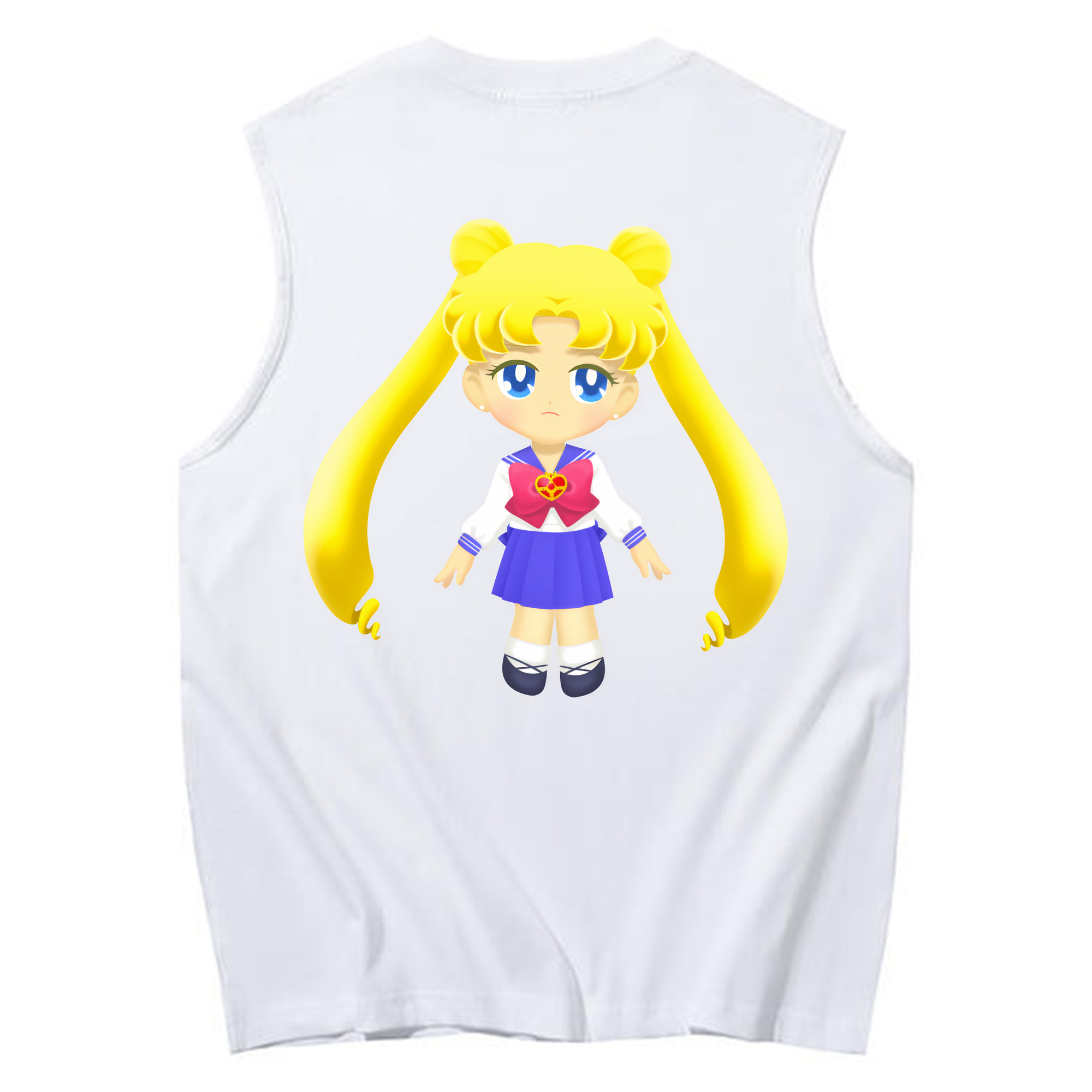 （画像用） 美少女戦士セーラームーン 愛野 美奈子 あいの みなこ Sailor Moon Aino Minako コットン100％タンクトップ（背面プリント）