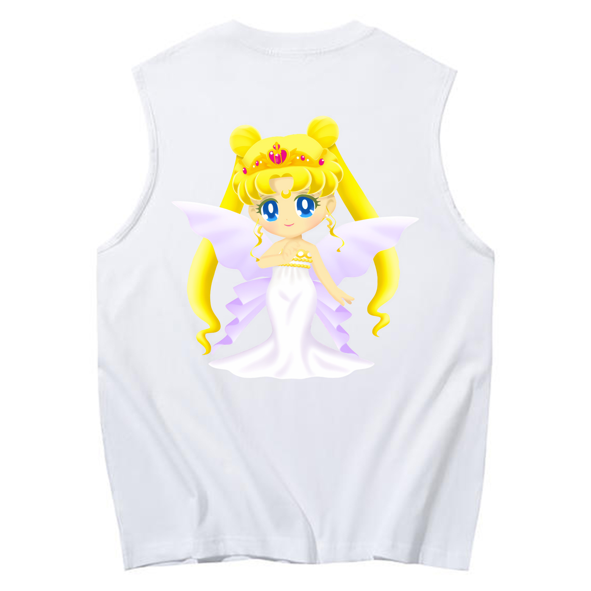 （画像用） 美少女戦士セーラームーン 愛野 美奈子 あいの みなこ Sailor Moon Aino Minako コットン100％タンクトップ（背面プリント）