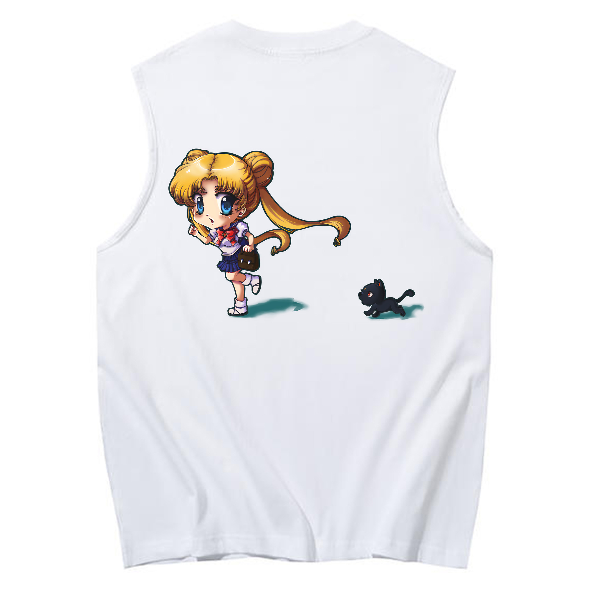 （画像用） 美少女戦士セーラームーン 愛野 美奈子 あいの みなこ Sailor Moon Aino Minako コットン100％タンクトップ（背面プリント）