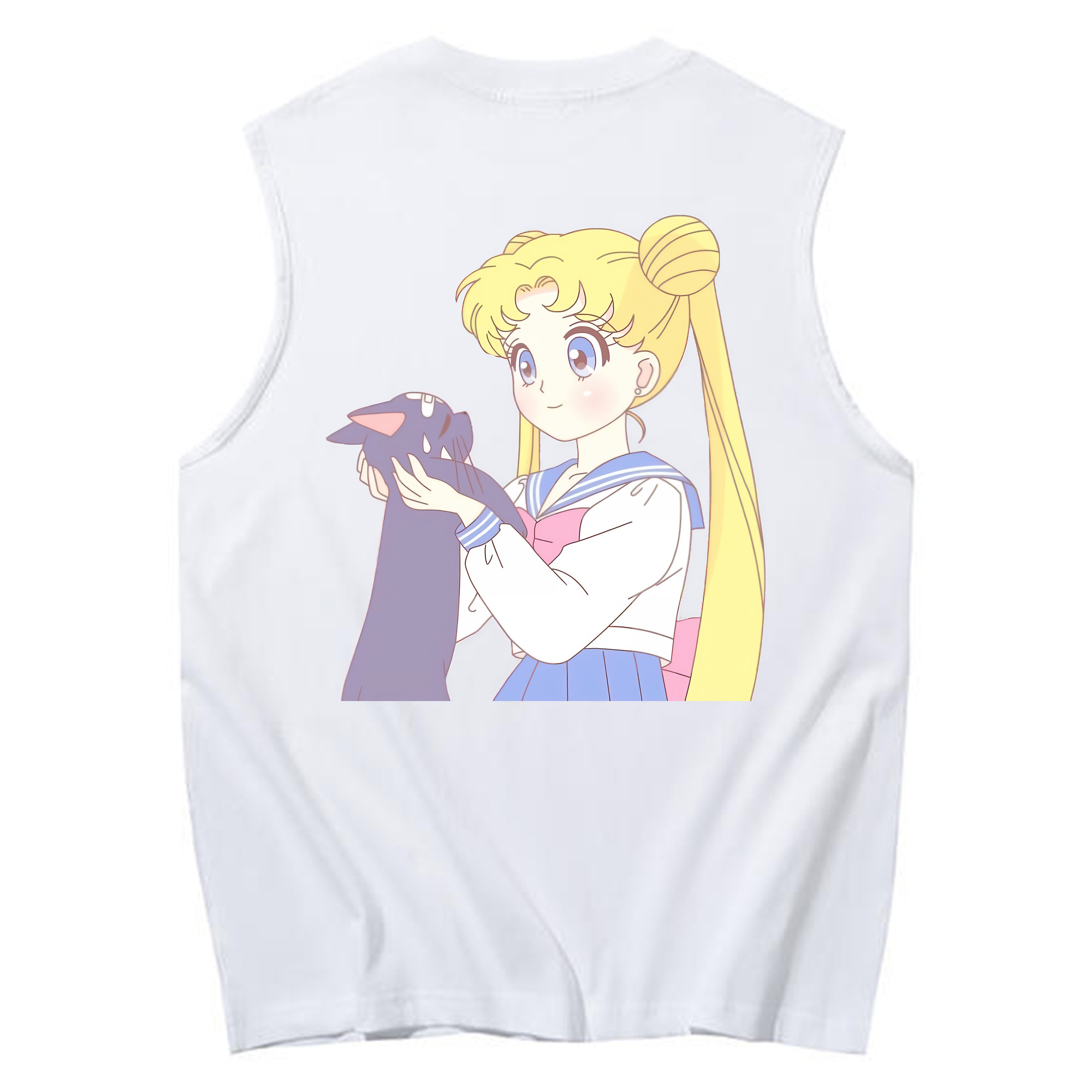 （画像用） 美少女戦士セーラームーン 愛野 美奈子 あいの みなこ Sailor Moon Aino Minako コットン100％タンクトップ（背面プリント）