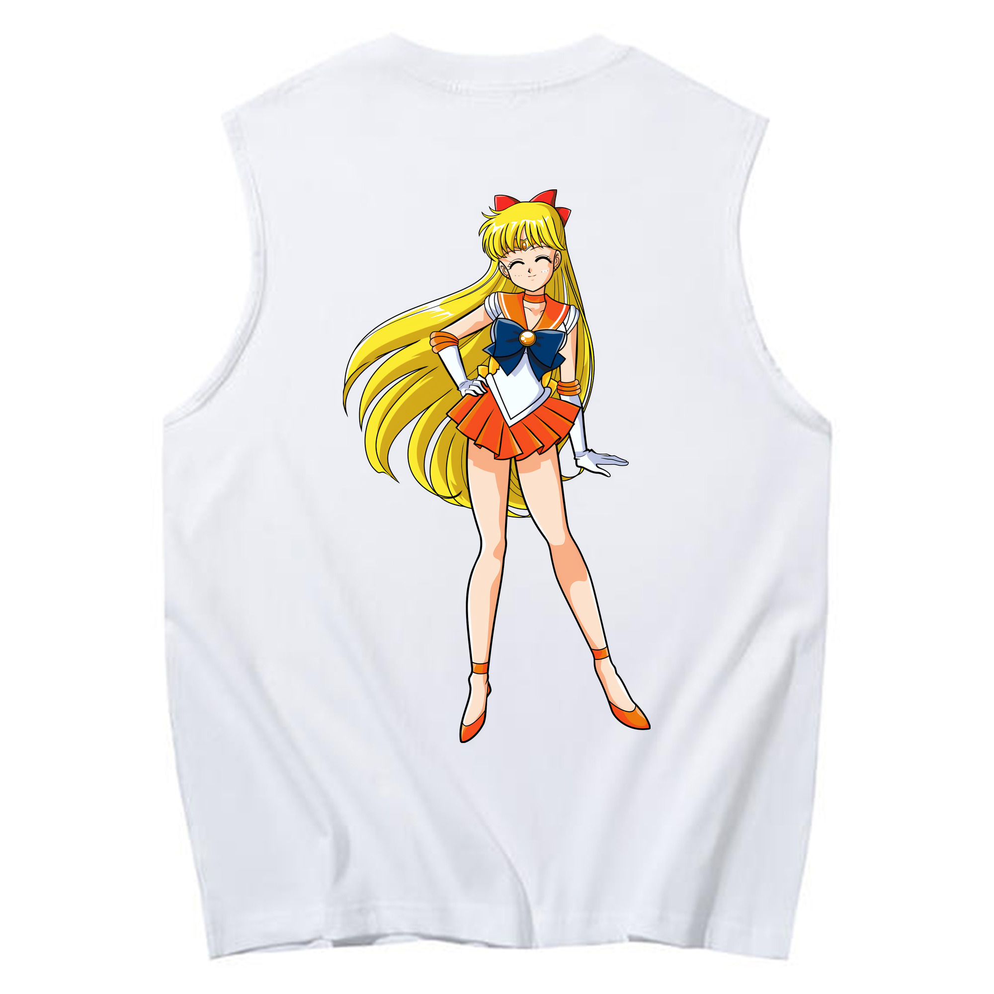 （画像用） 美少女戦士セーラームーン 愛野 美奈子 あいの みなこ Sailor Moon Aino Minako コットン100％タンクトップ（背面プリント）