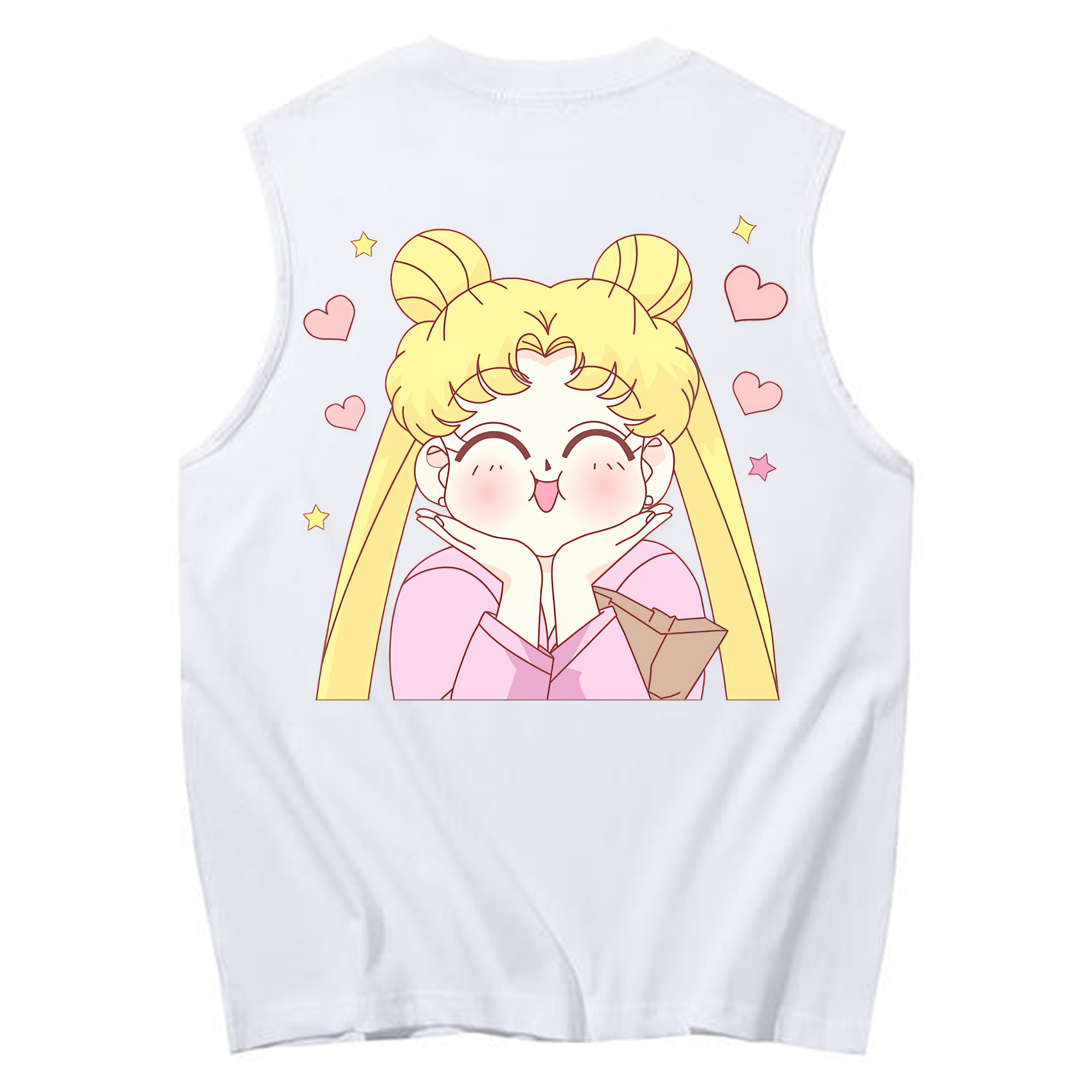 （画像用） 美少女戦士セーラームーン 愛野 美奈子 あいの みなこ Sailor Moon Aino Minako コットン100％タンクトップ（背面プリント）