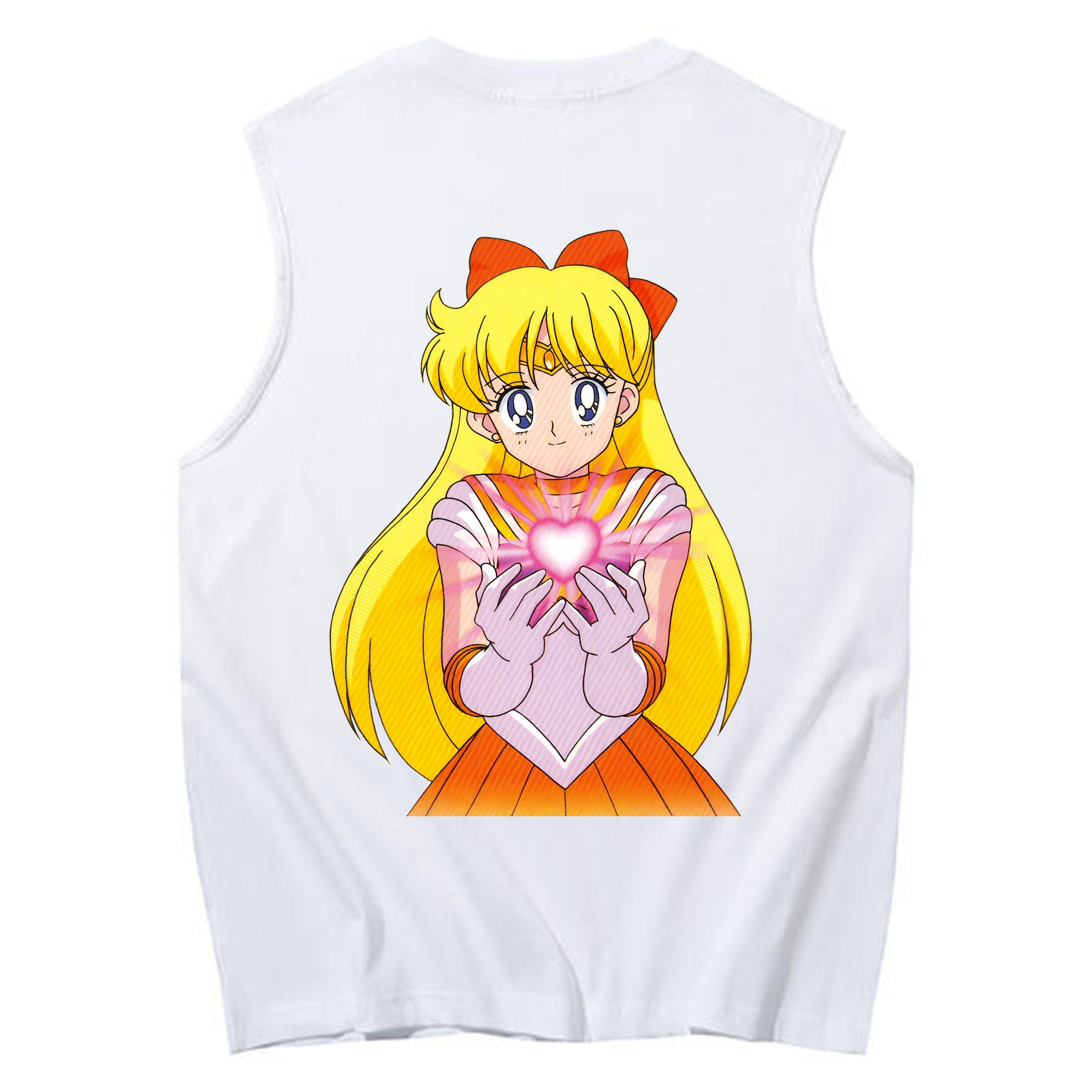 （画像用） 美少女戦士セーラームーン 愛野 美奈子 あいの みなこ Sailor Moon Aino Minako コットン100％タンクトップ（背面プリント）