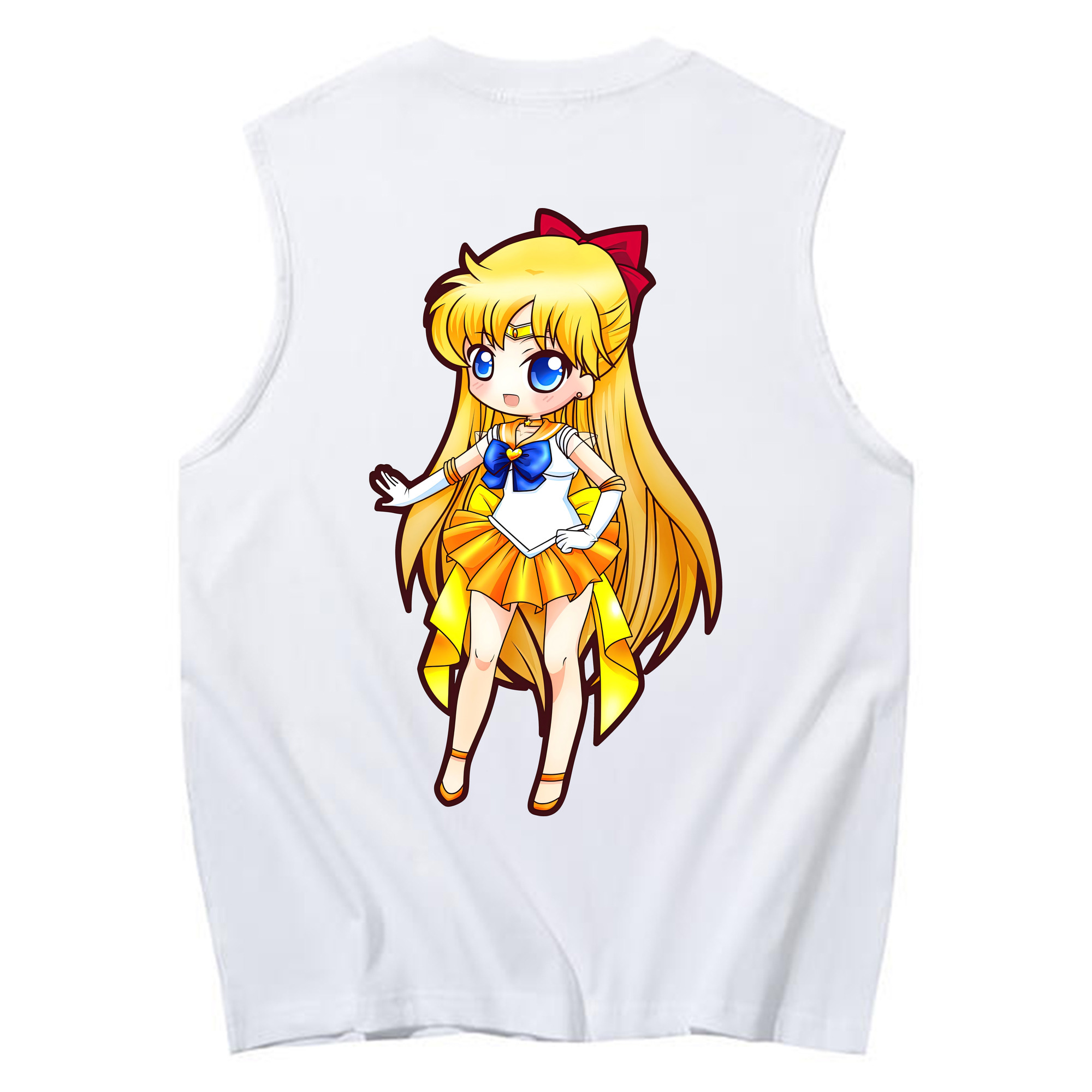 （画像用） 美少女戦士セーラームーン 愛野 美奈子 あいの みなこ Sailor Moon Aino Minako コットン100％タンクトップ（背面プリント）