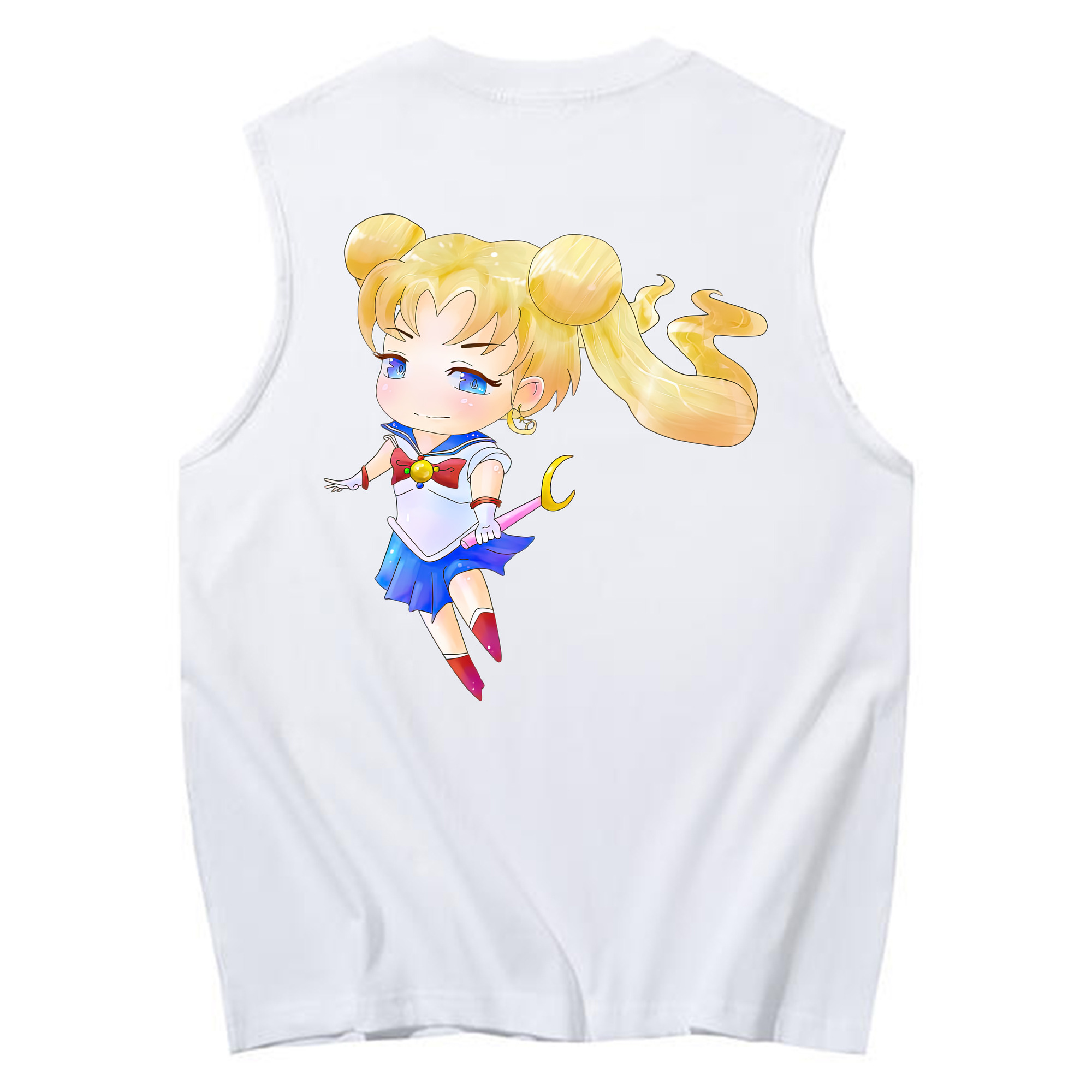 （画像用） 美少女戦士セーラームーン 愛野 美奈子 あいの みなこ Sailor Moon Aino Minako コットン100％タンクトップ（背面プリント）